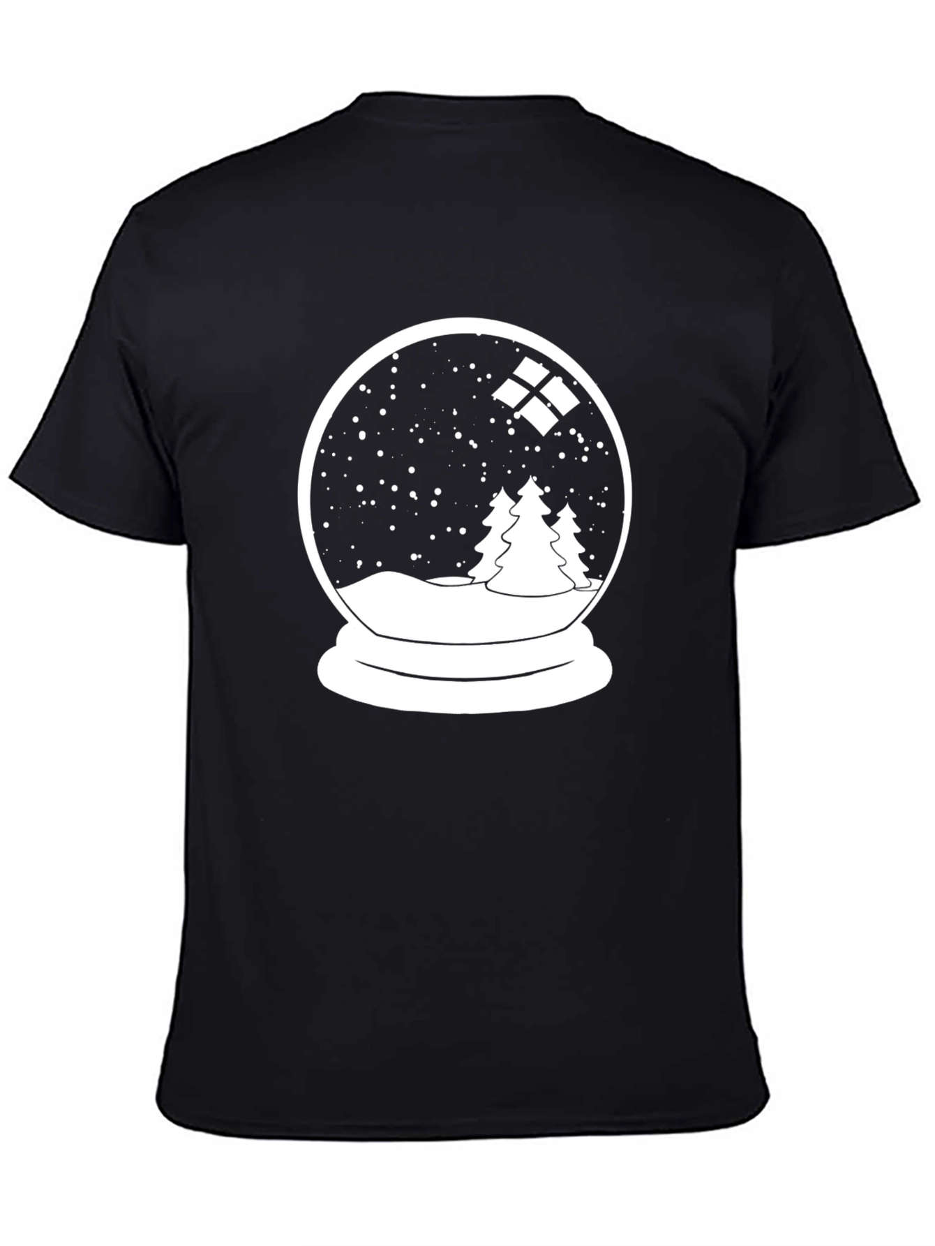 Winter Snow Globe Graphic T-Shirt - Black