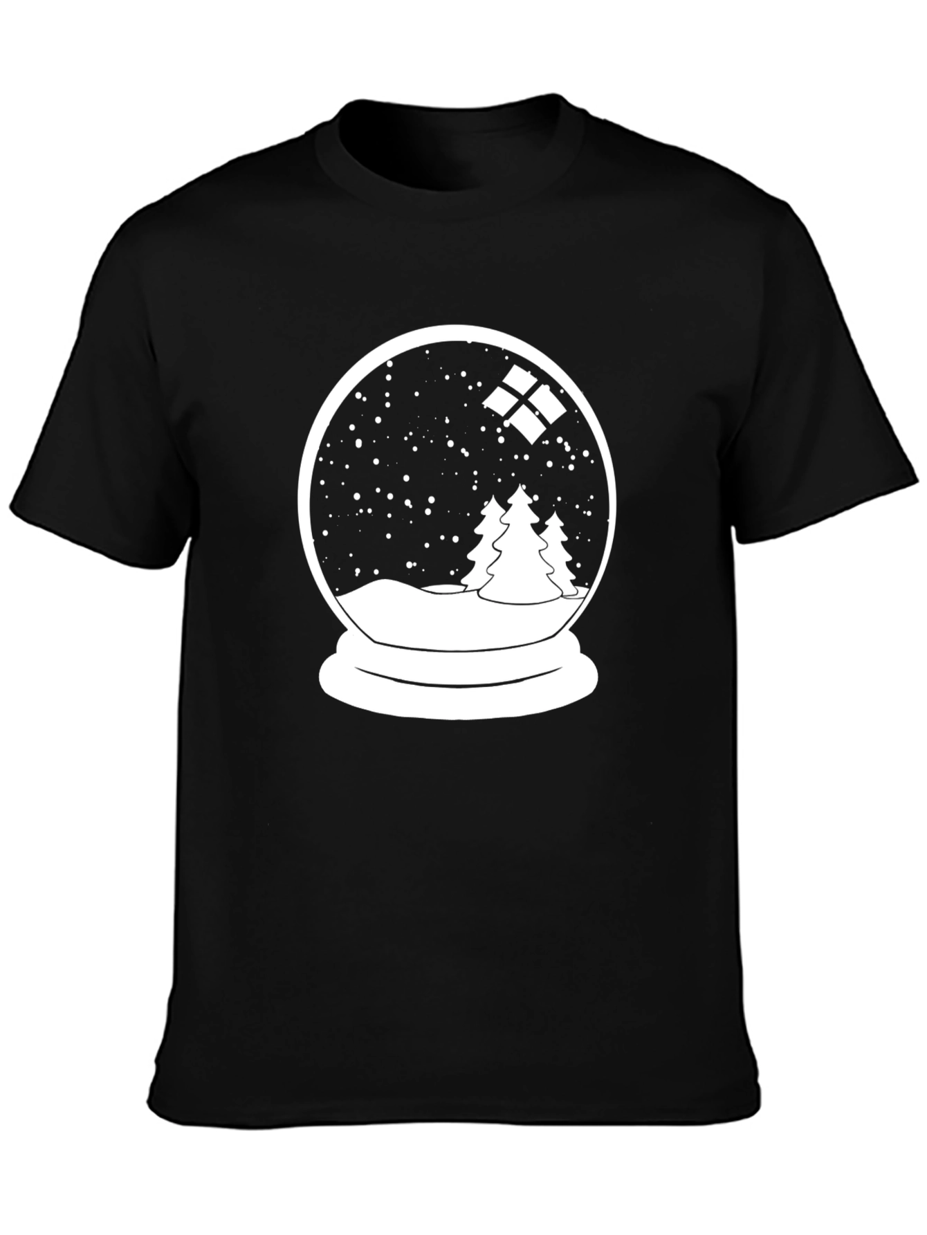 Winter Snow Globe Graphic T-Shirt - Black