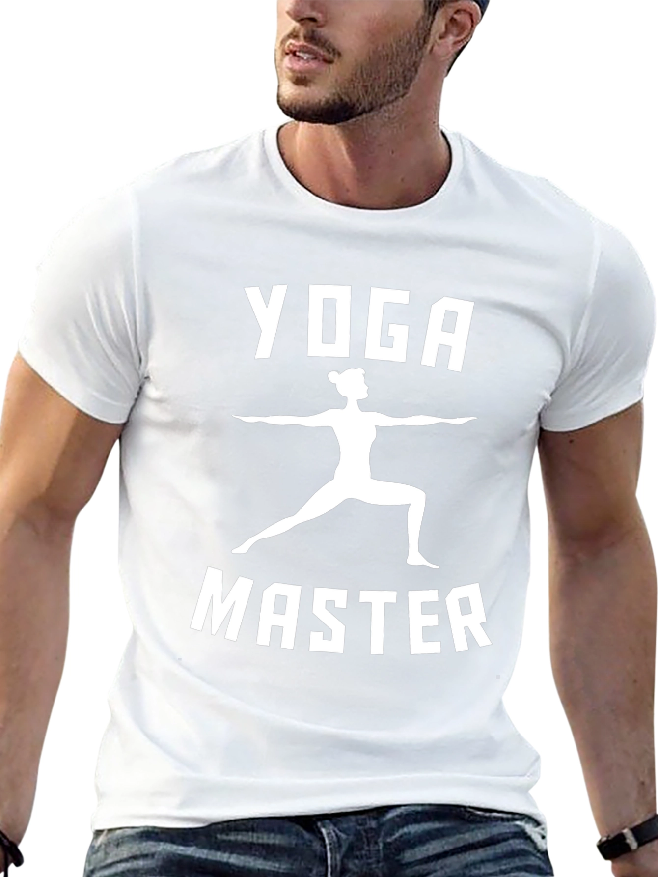 Yoga Master Graphic Tee - Black Cotton Shirt