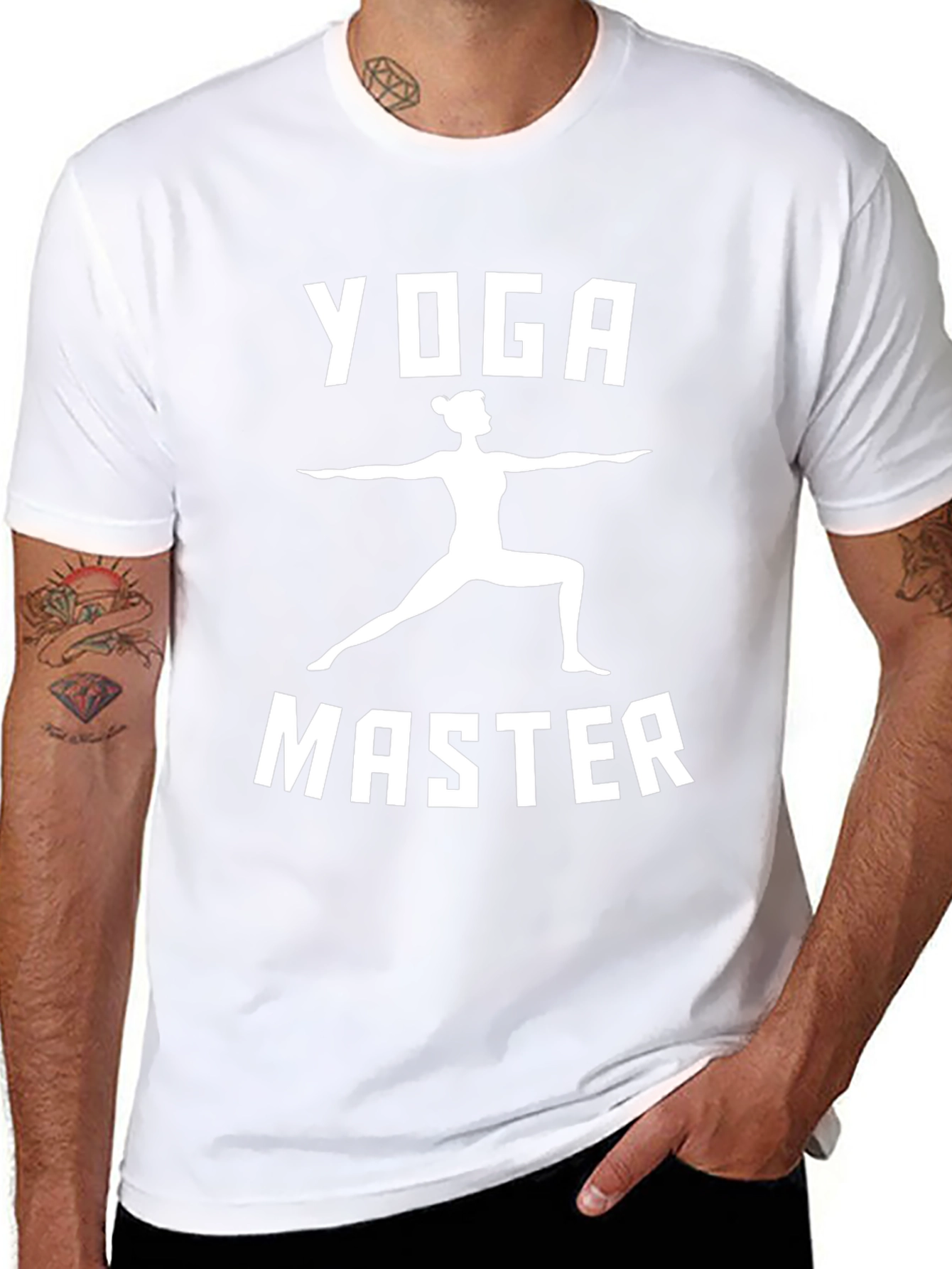 Yoga Master Graphic Tee - Black Cotton Shirt