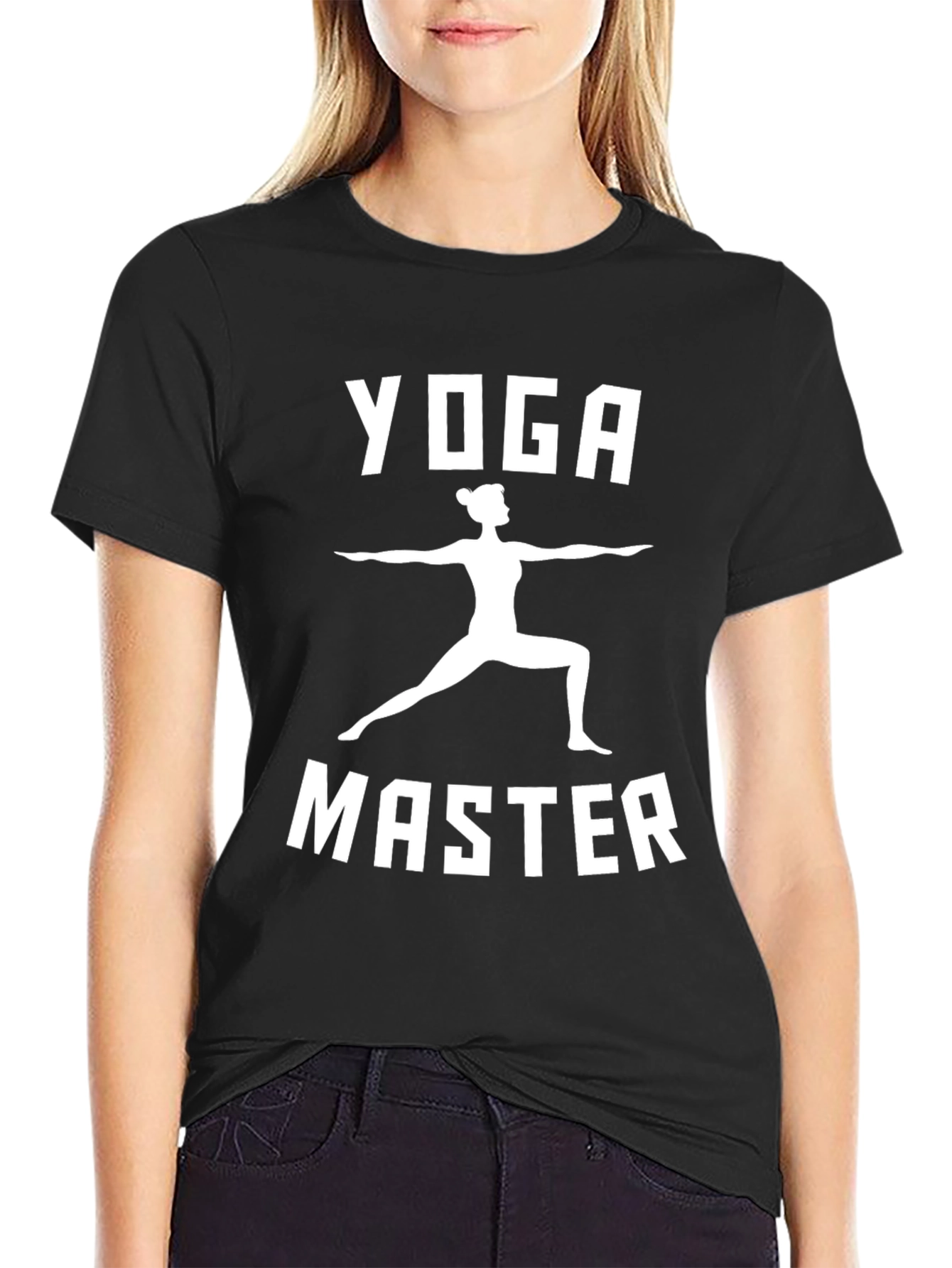 Yoga Master Graphic Tee - Black Cotton Shirt
