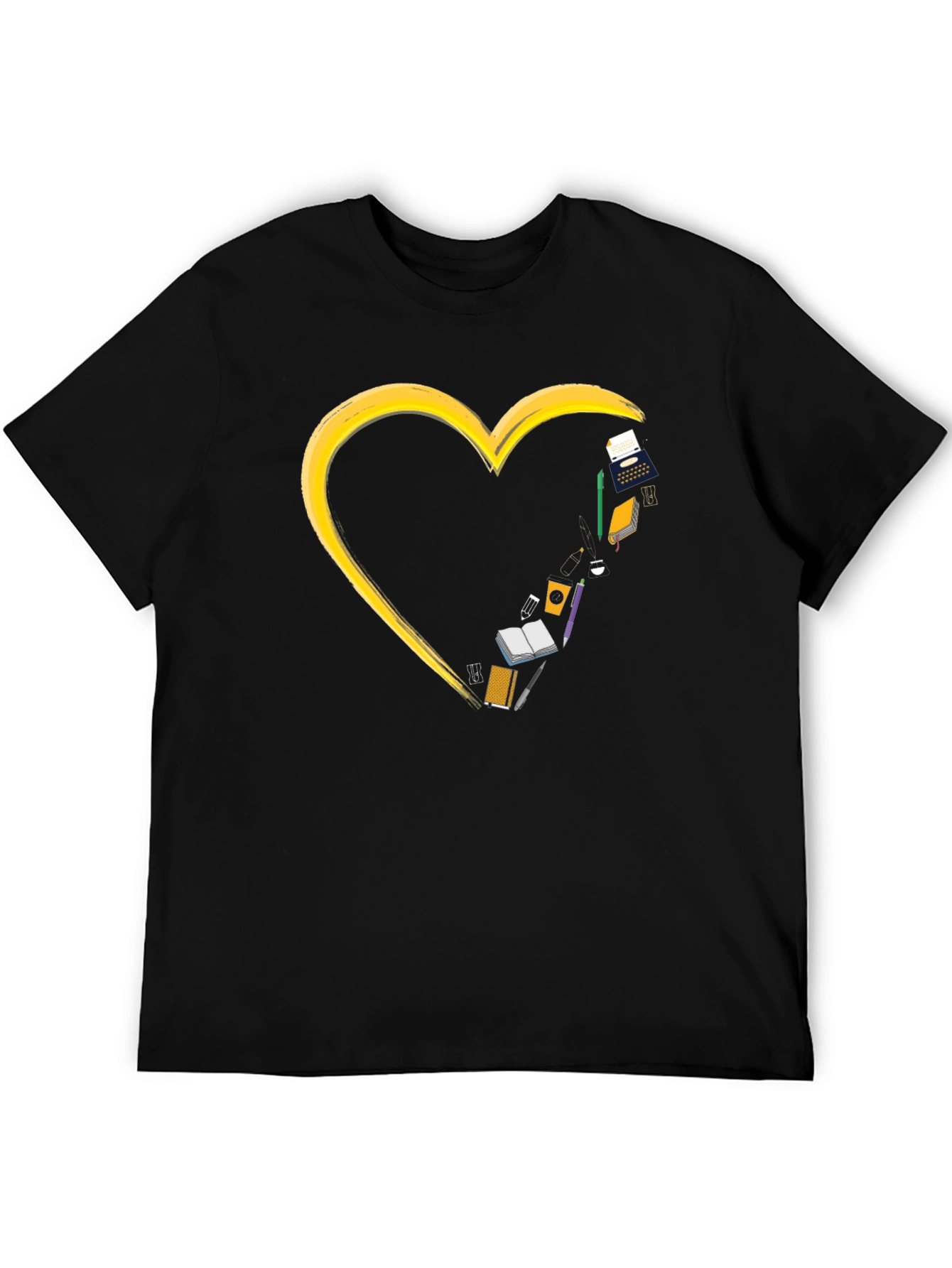 Writers Heart T-Shirt - Black Graphic Tee