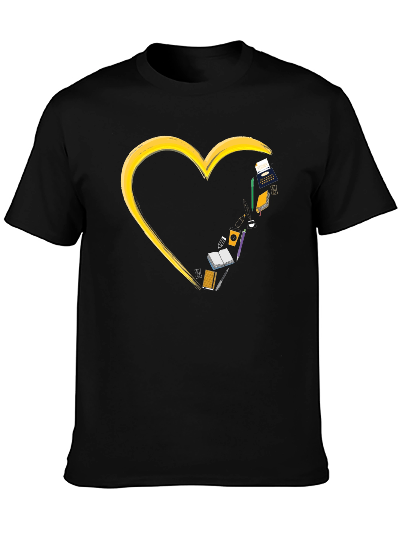 Writers Heart T-Shirt - Black Graphic Tee
