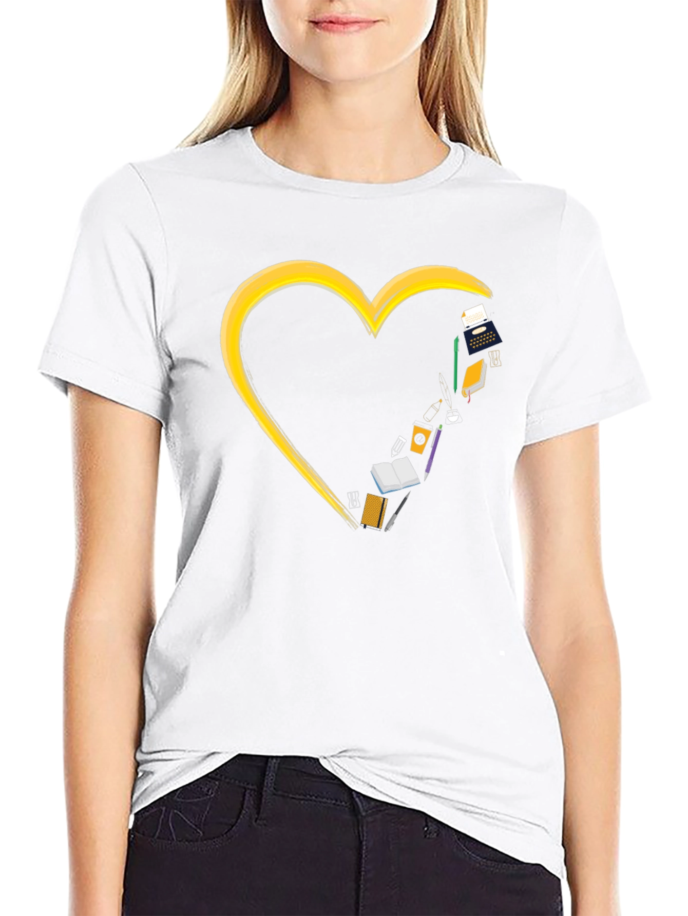 Writers Heart T-Shirt - Black Graphic Tee