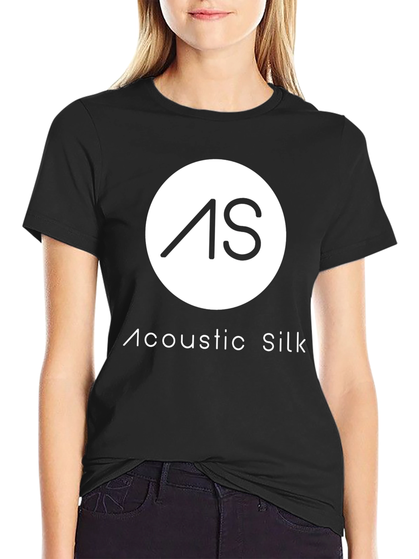 Acoustic Silk Black T-Shirt - Modern Design