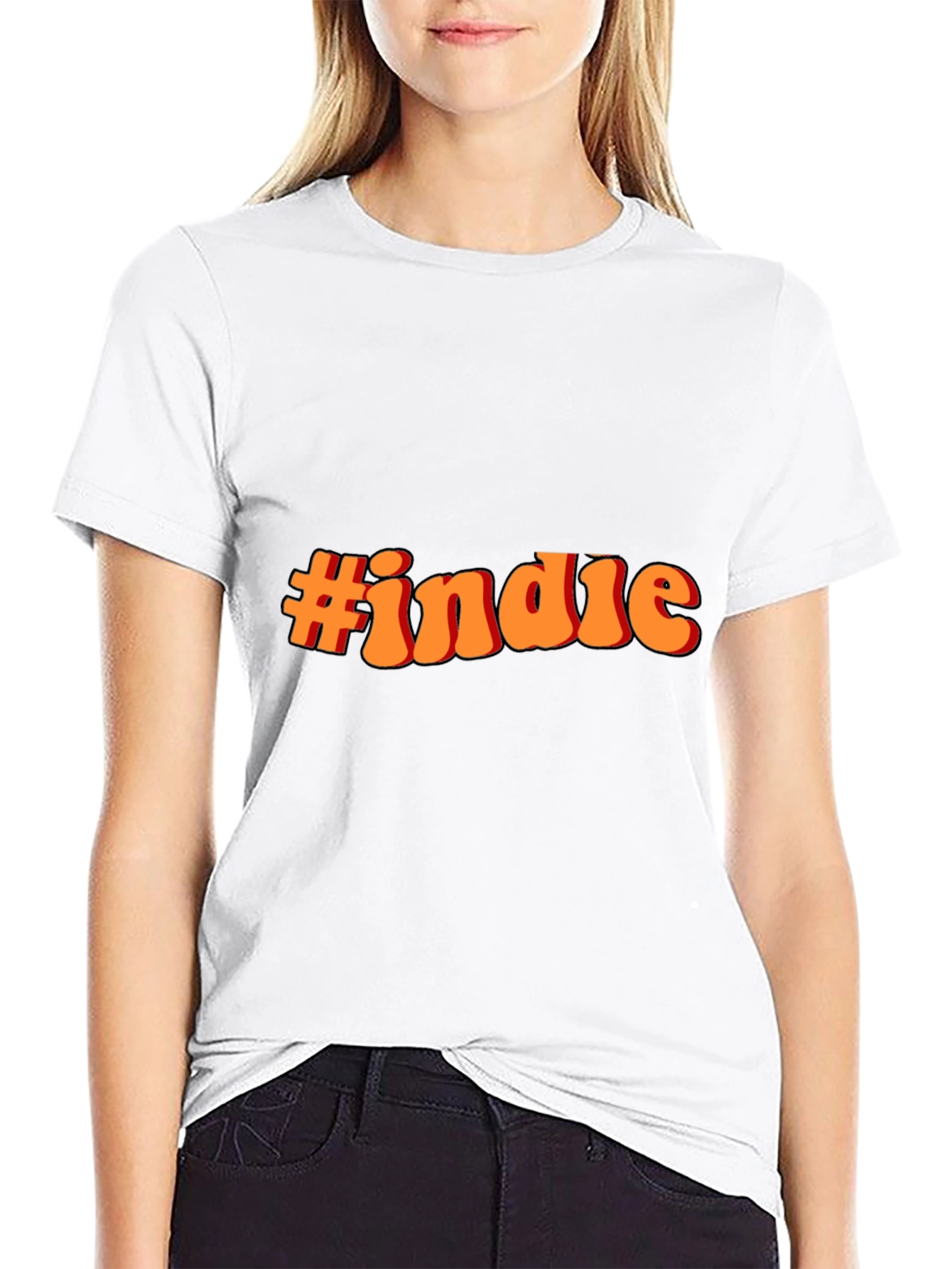 #indie Black T-Shirt - Retro Style