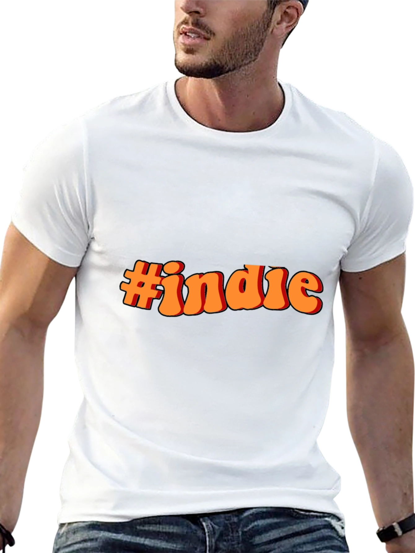 #indie Black T-Shirt - Retro Style