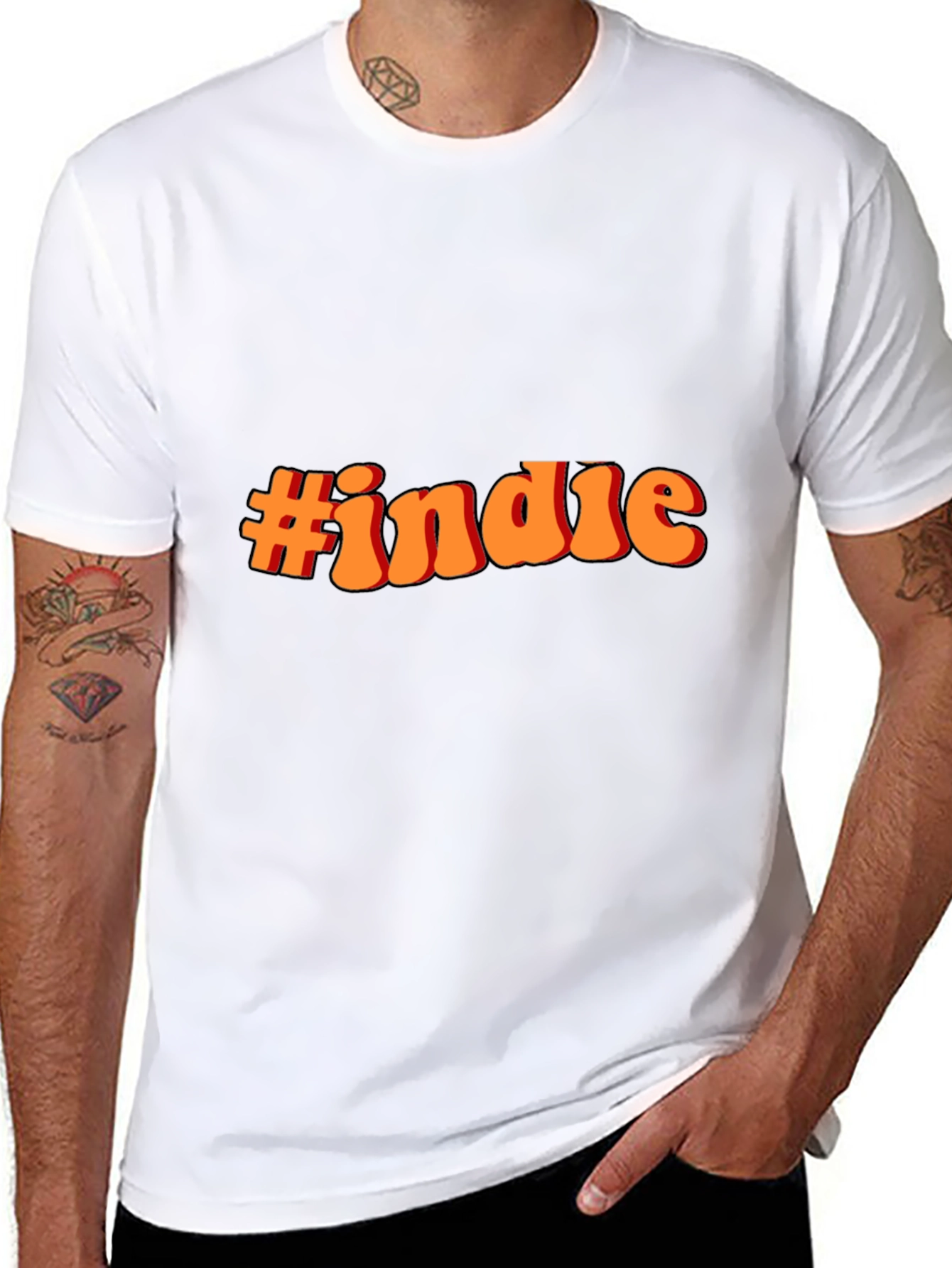 #indie Black T-Shirt - Retro Style