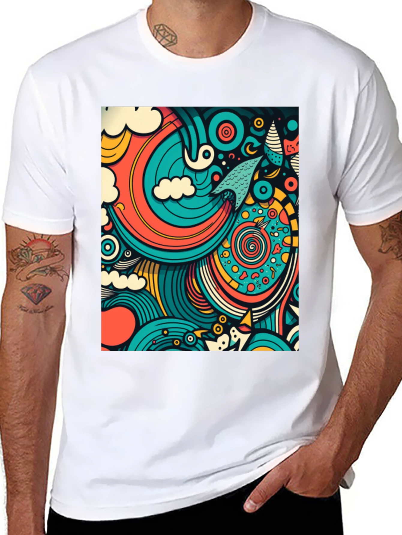 Abstract Art Graphic Tee - Modern Design Comfort
