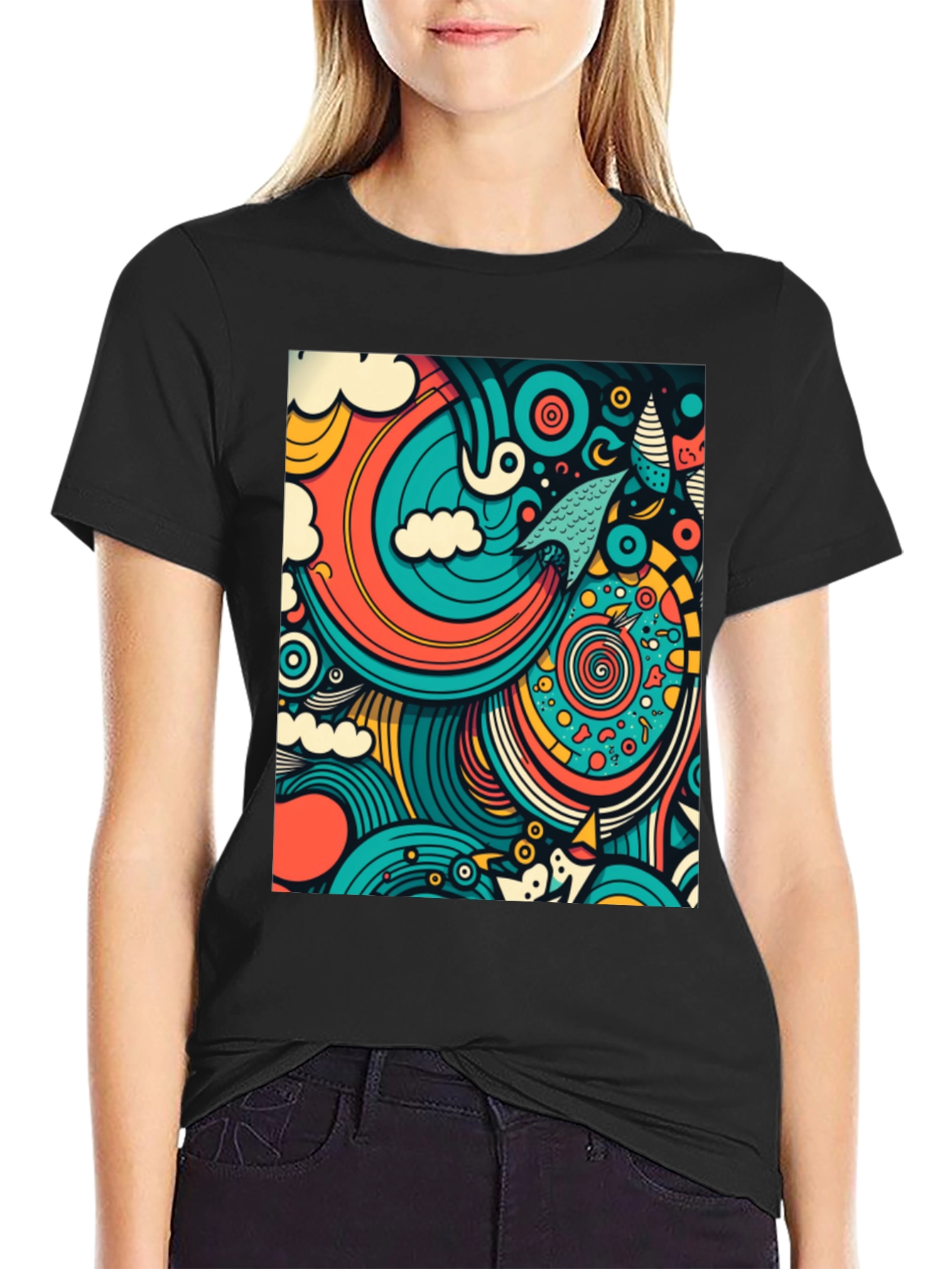 Abstract Art Graphic Tee - Modern Design Comfort