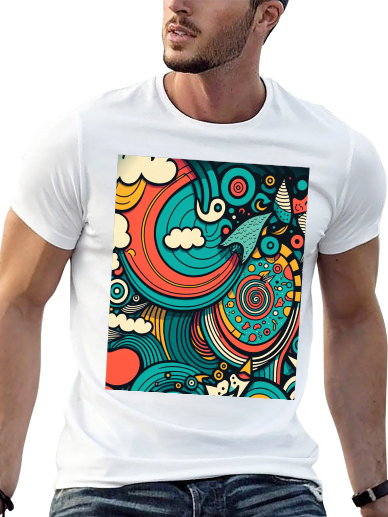 Abstract Art Graphic Tee - Modern Design Comfort