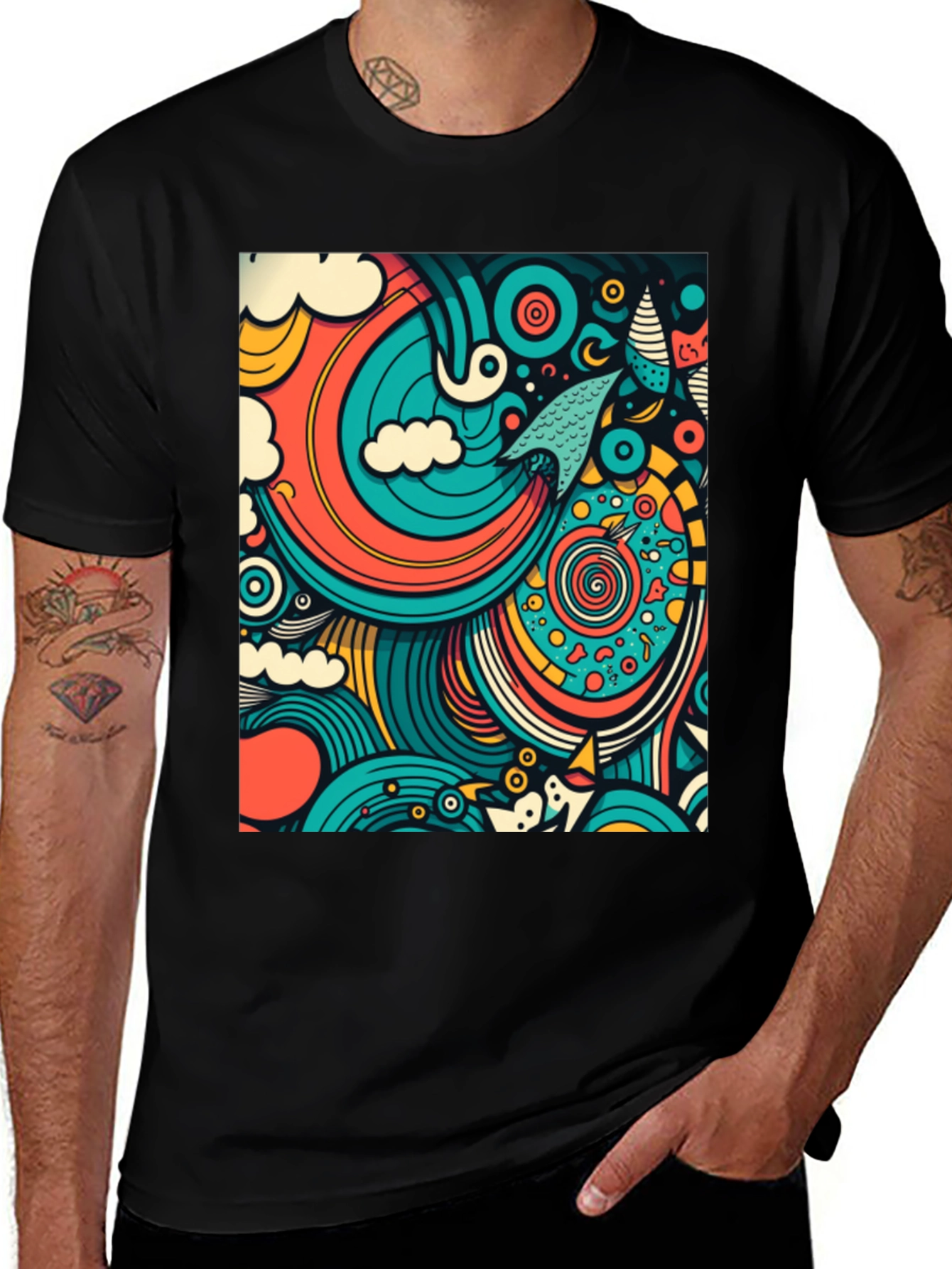 Abstract Art Graphic Tee - Modern Design Comfort