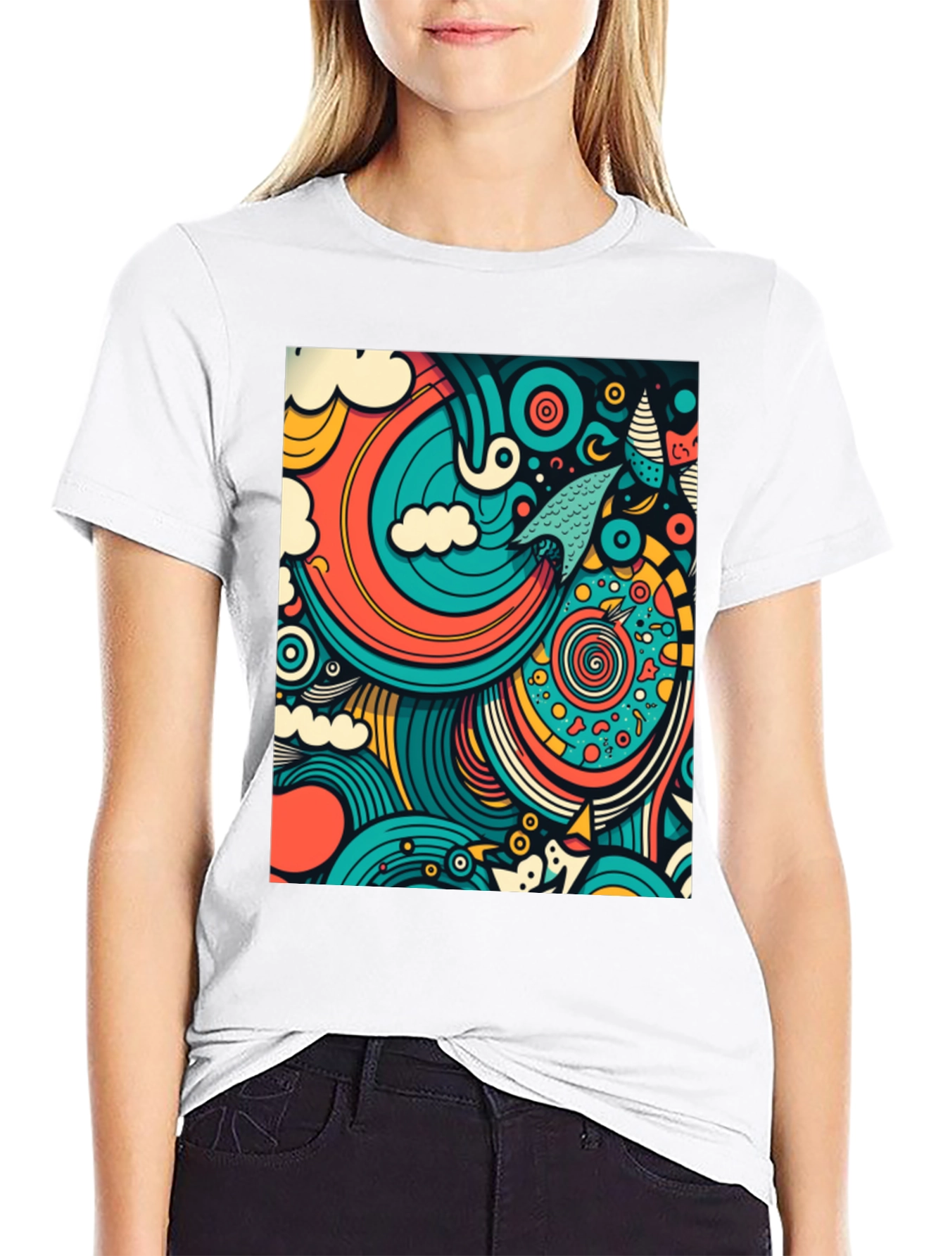 Abstract Art Graphic Tee - Modern Design Comfort