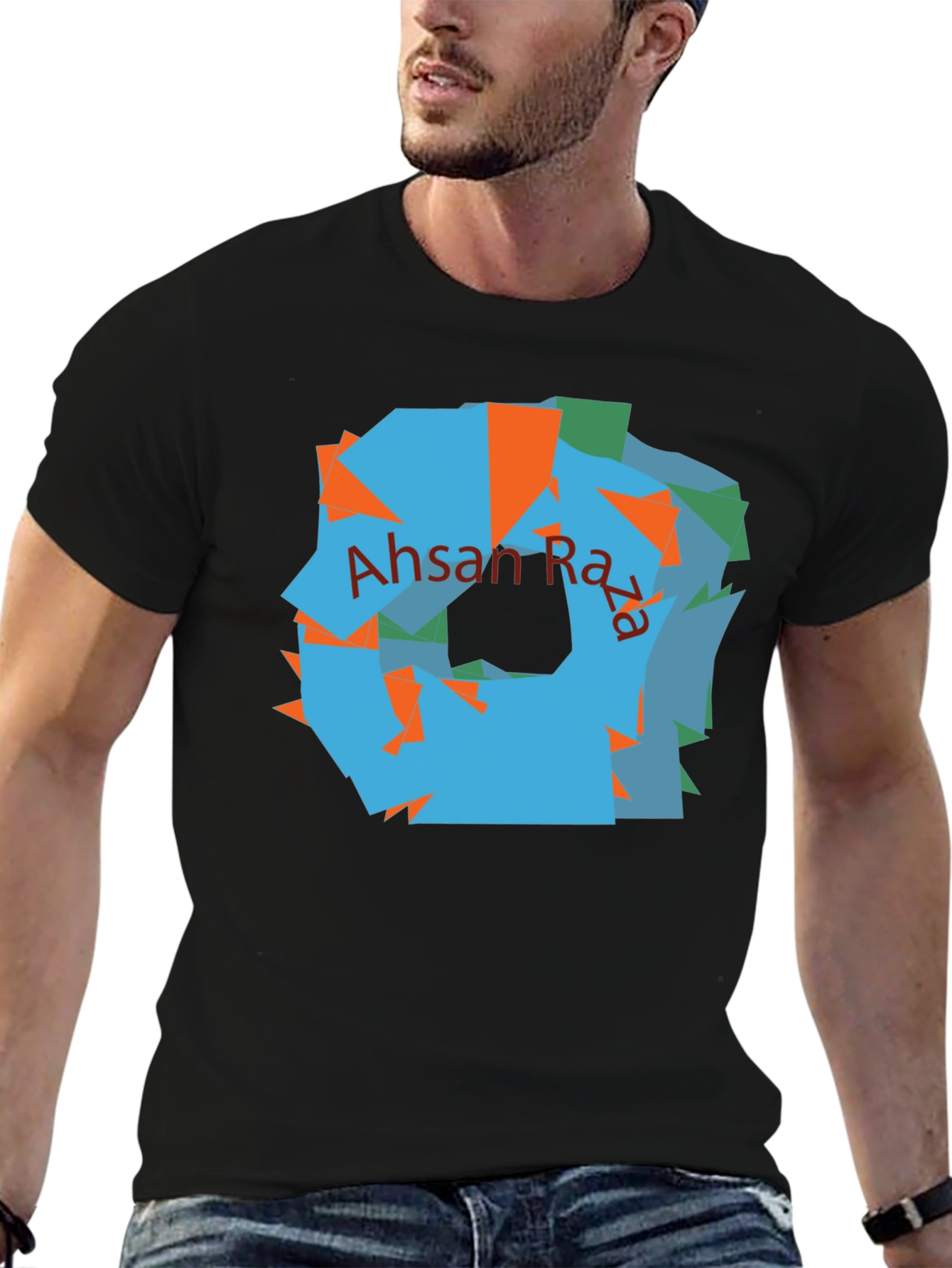 Abstract Art Black T-Shirt | Ahsan Raza Design
