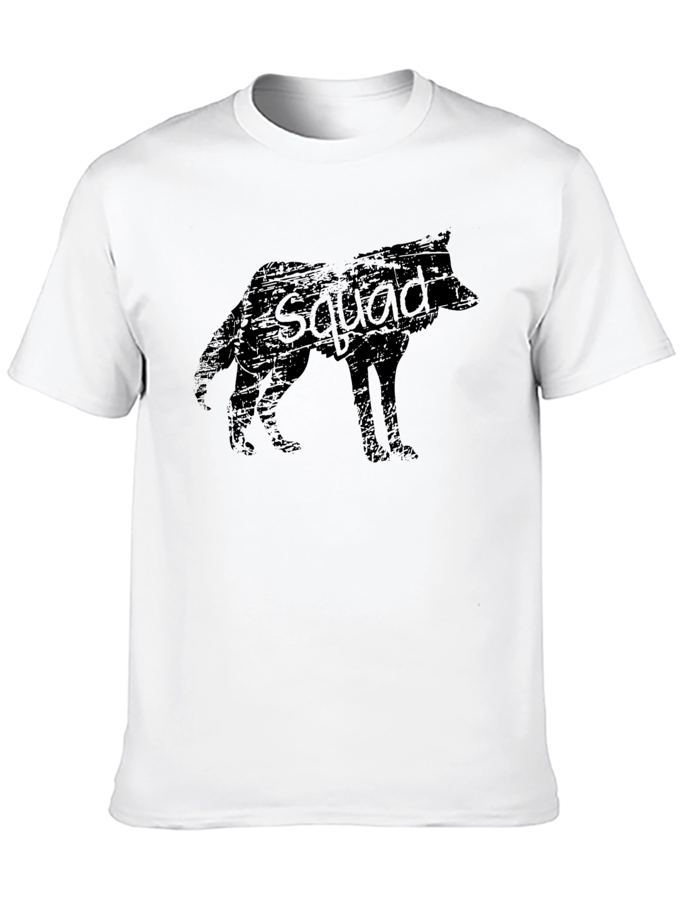 Wolf Squad Graphic Tee - Black Cotton T-Shirt
