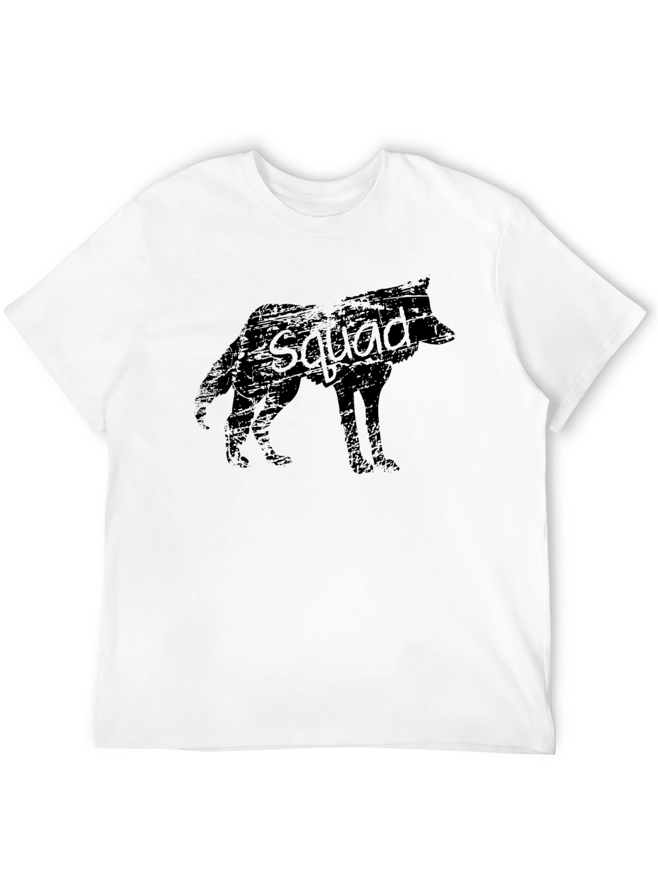 Wolf Squad Graphic Tee - Black Cotton T-Shirt