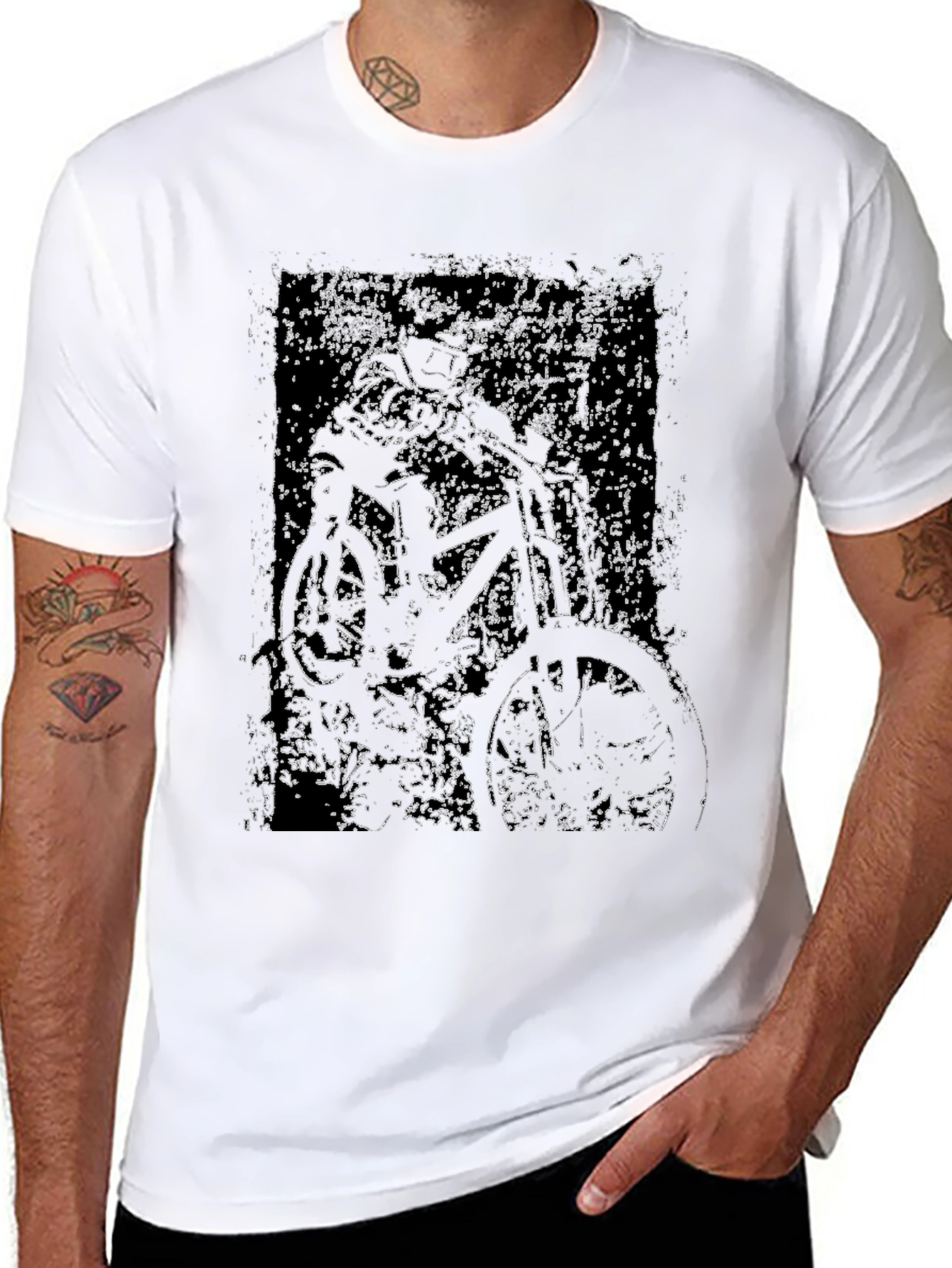 Abstract Bike Graphic Tee - Black