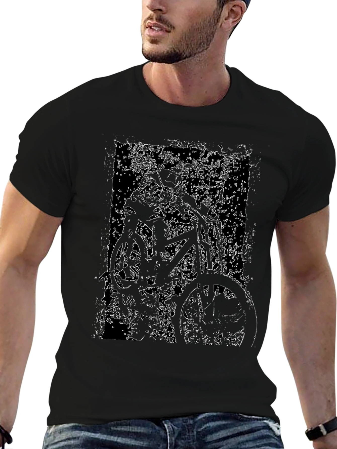 Abstract Bike Graphic Tee - Black