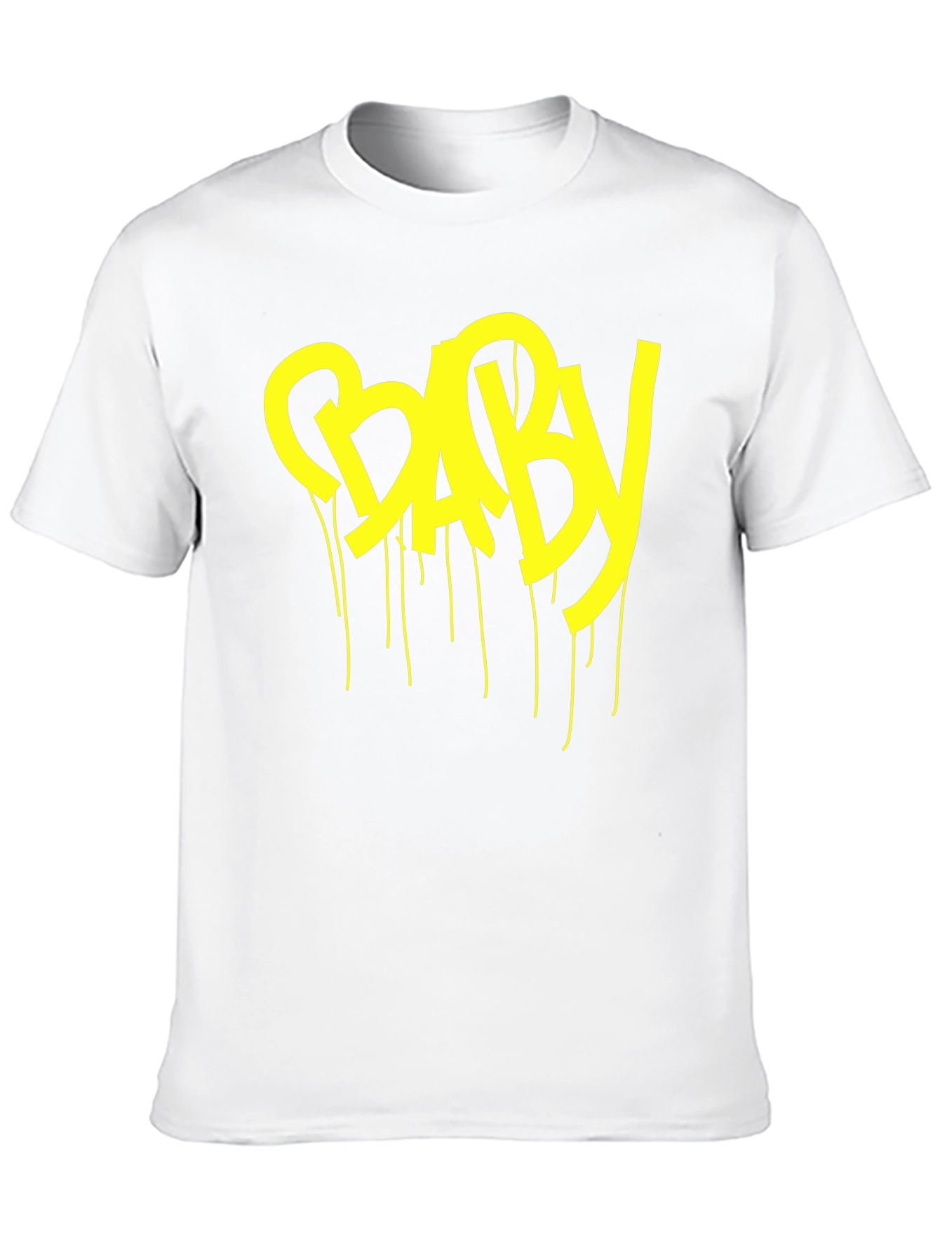 Yellow BABY Drip Graphic Black T-Shirt