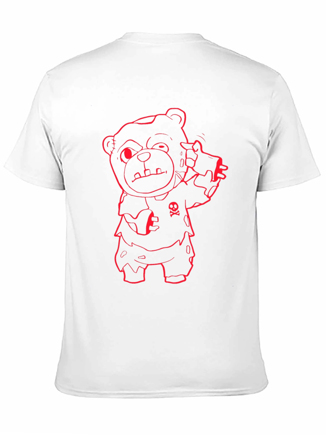 Zombie Teddy Bear Graphic Tee - Mens Black T-Shirt
