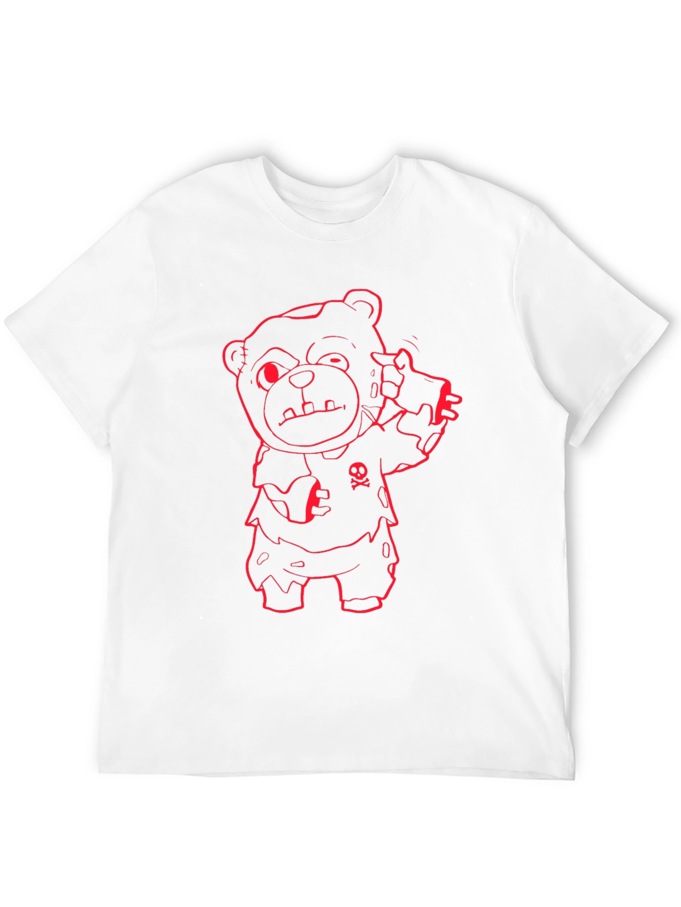 Zombie Teddy Bear Graphic Tee - Mens Black T-Shirt