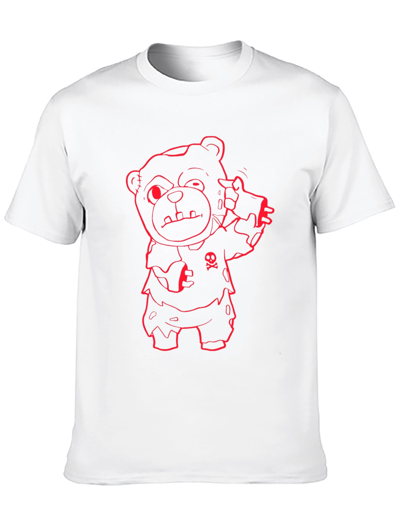 Zombie Teddy Bear Graphic Tee - Mens Black T-Shirt