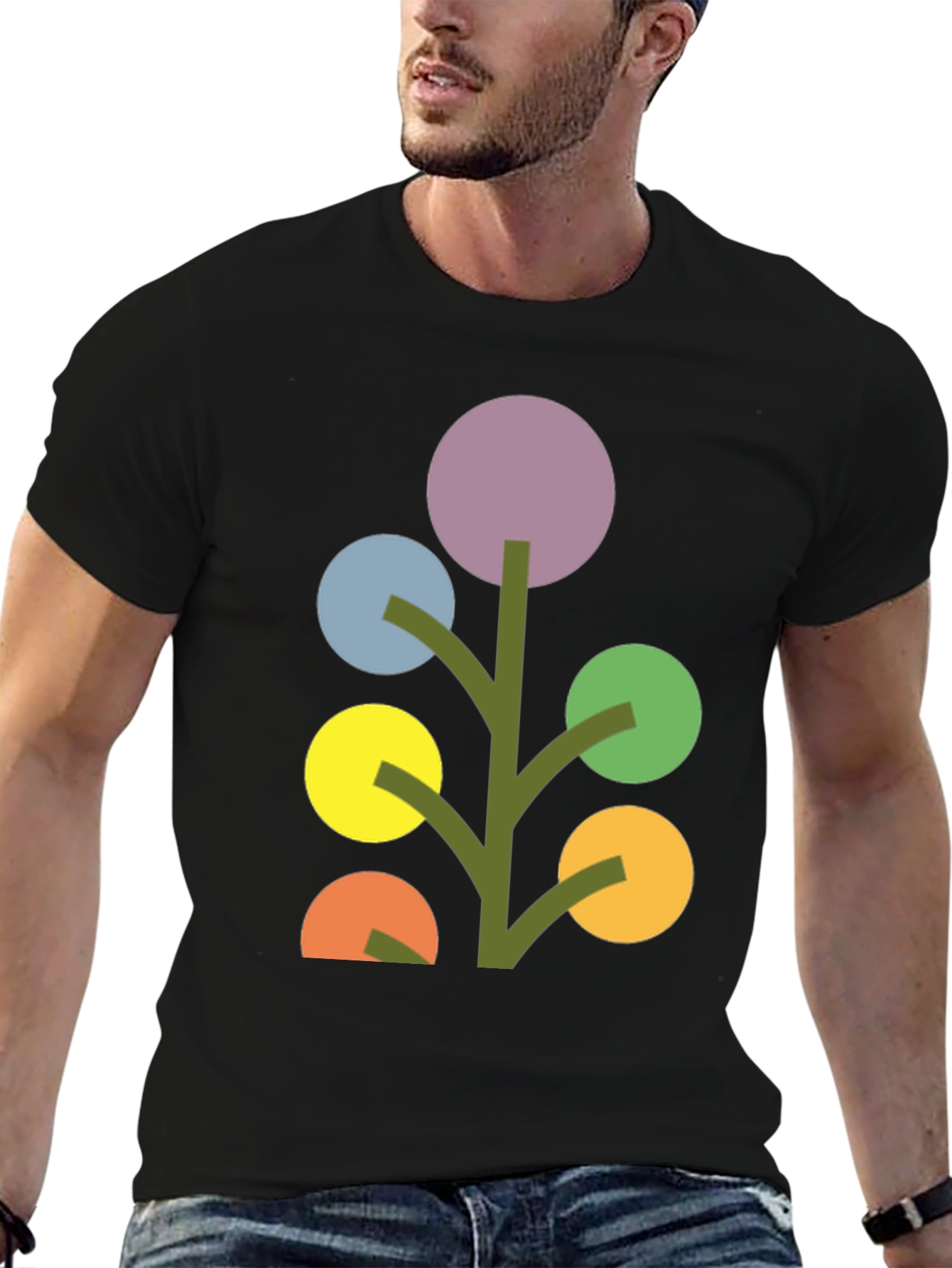 Abstract Geometric Tree Graphic Tee - Modern Art Shirt