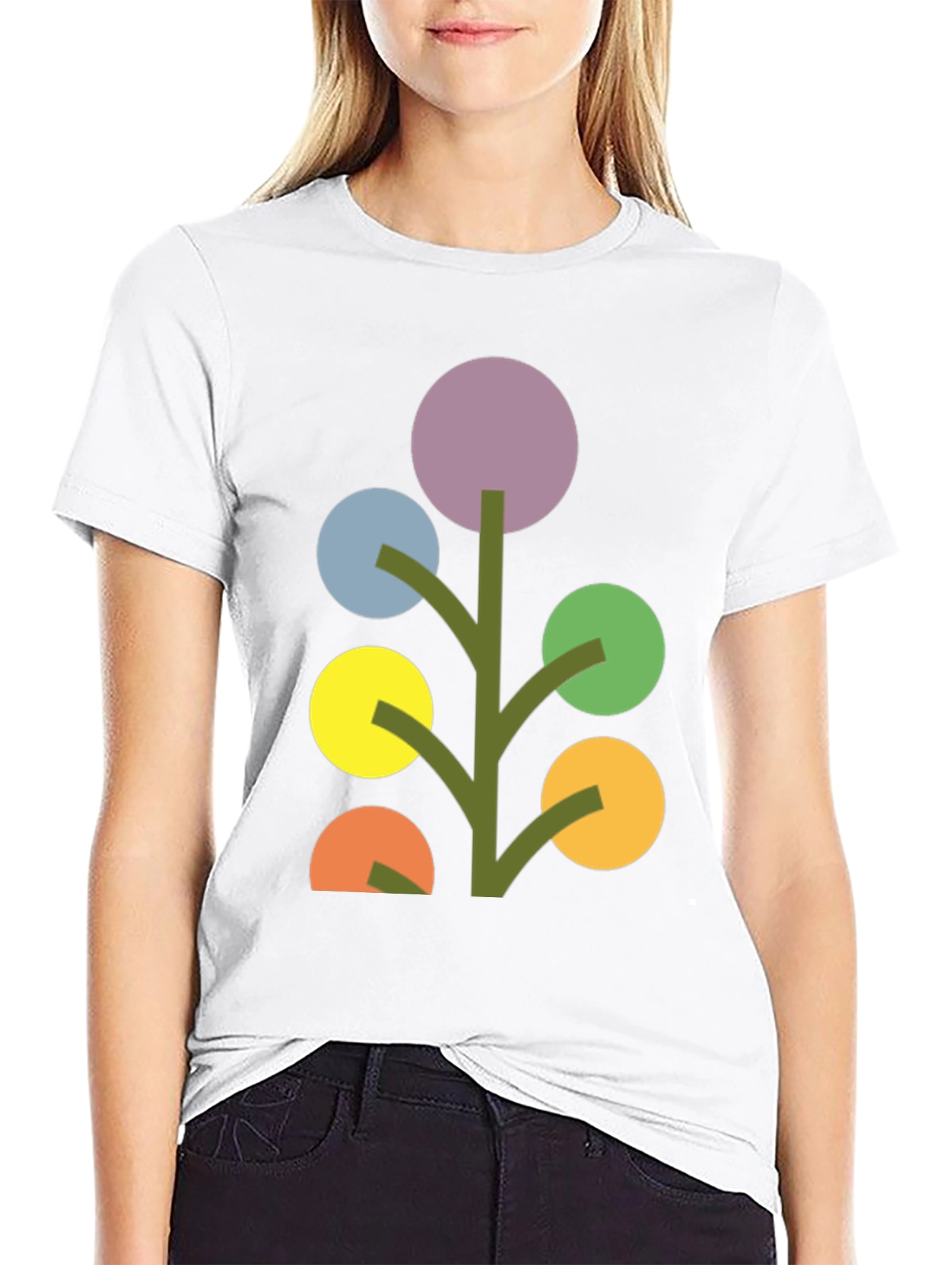 Abstract Geometric Tree Graphic Tee - Modern Art Shirt