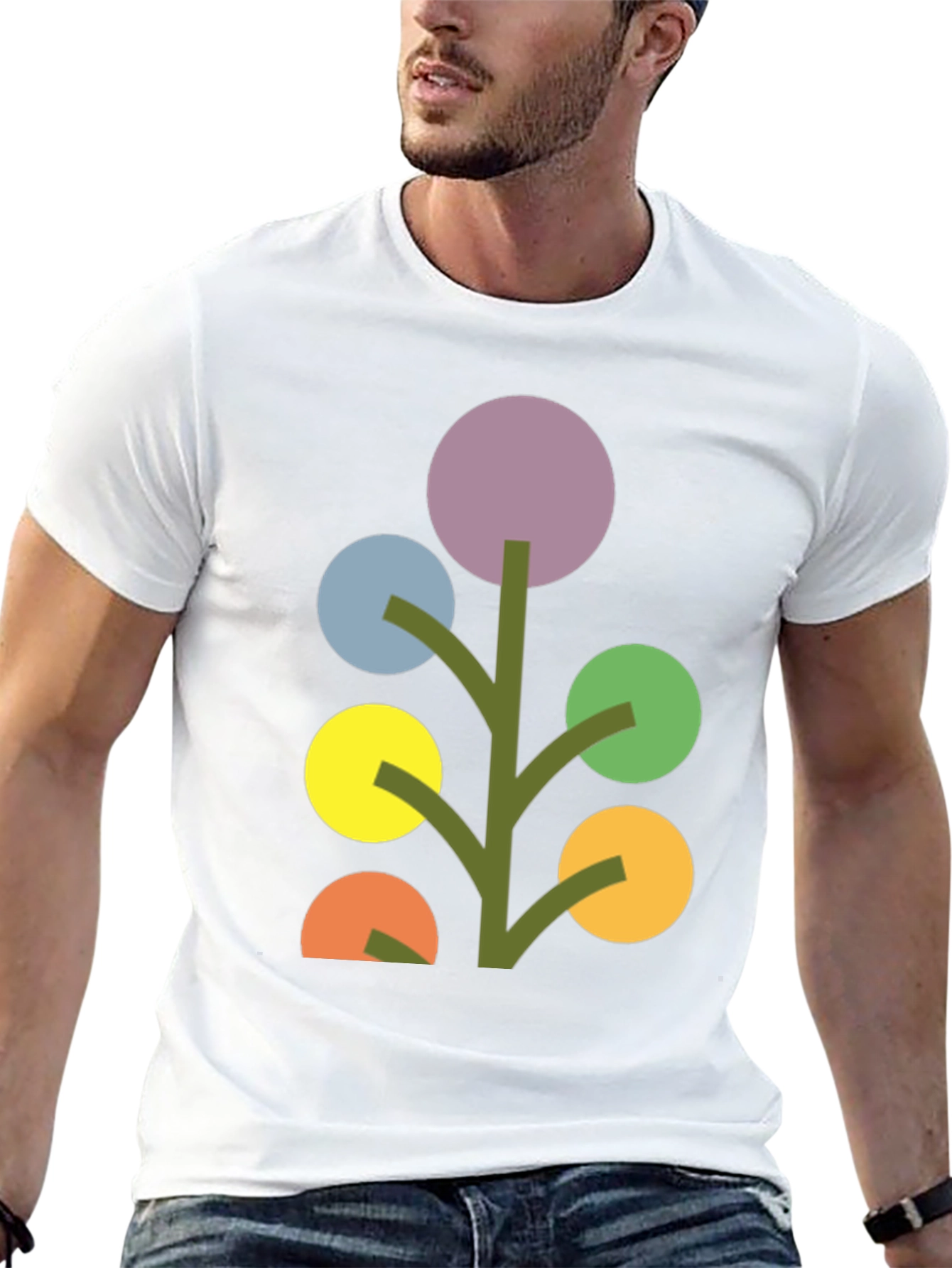 Abstract Geometric Tree Graphic Tee - Modern Art Shirt