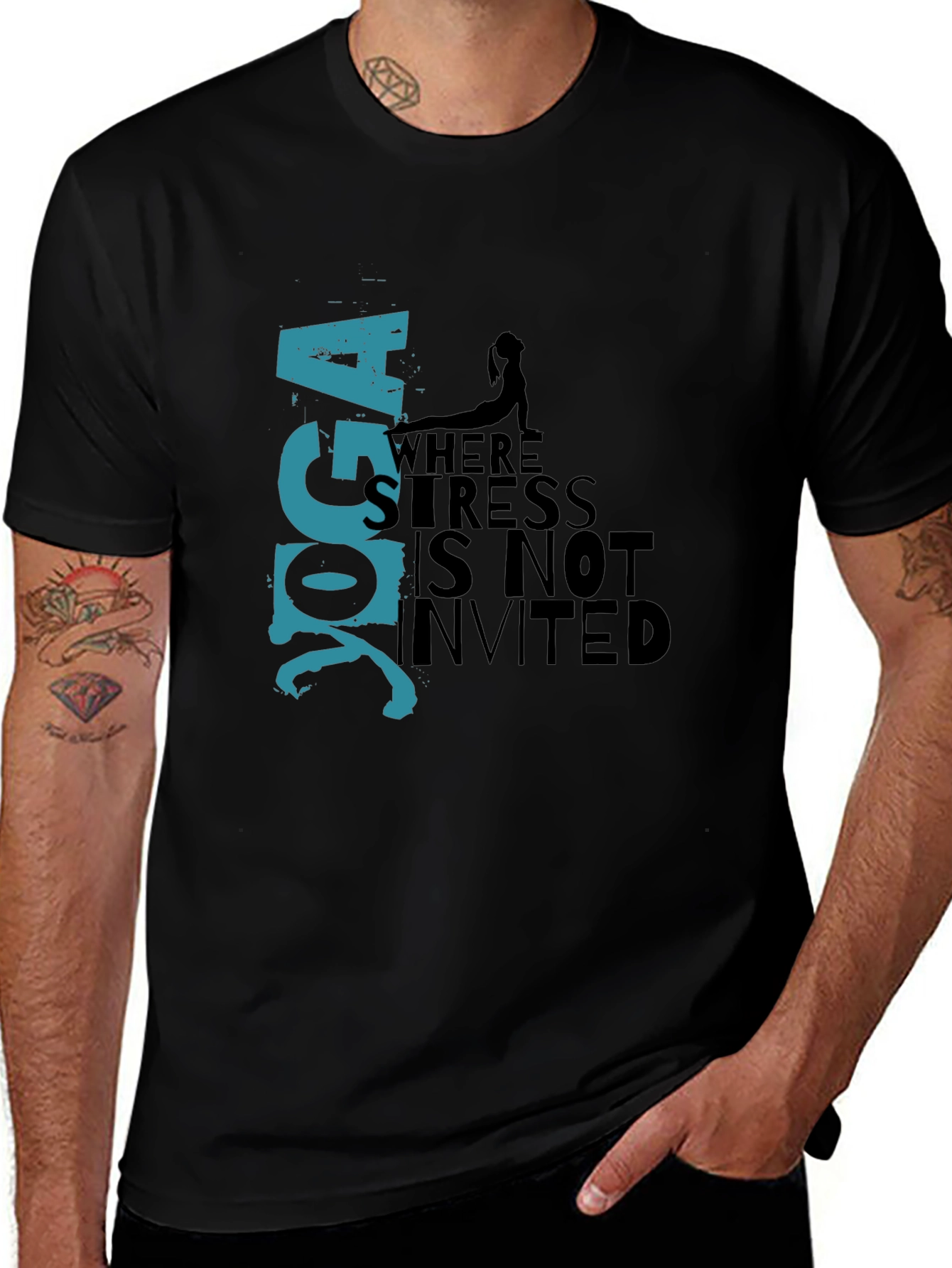 Yoga T-Shirt: Stress Not Invited Graphic Tee