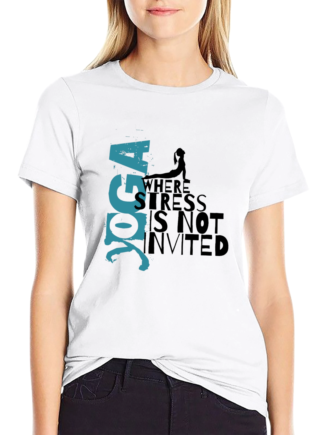 Yoga T-Shirt: Stress Not Invited Graphic Tee