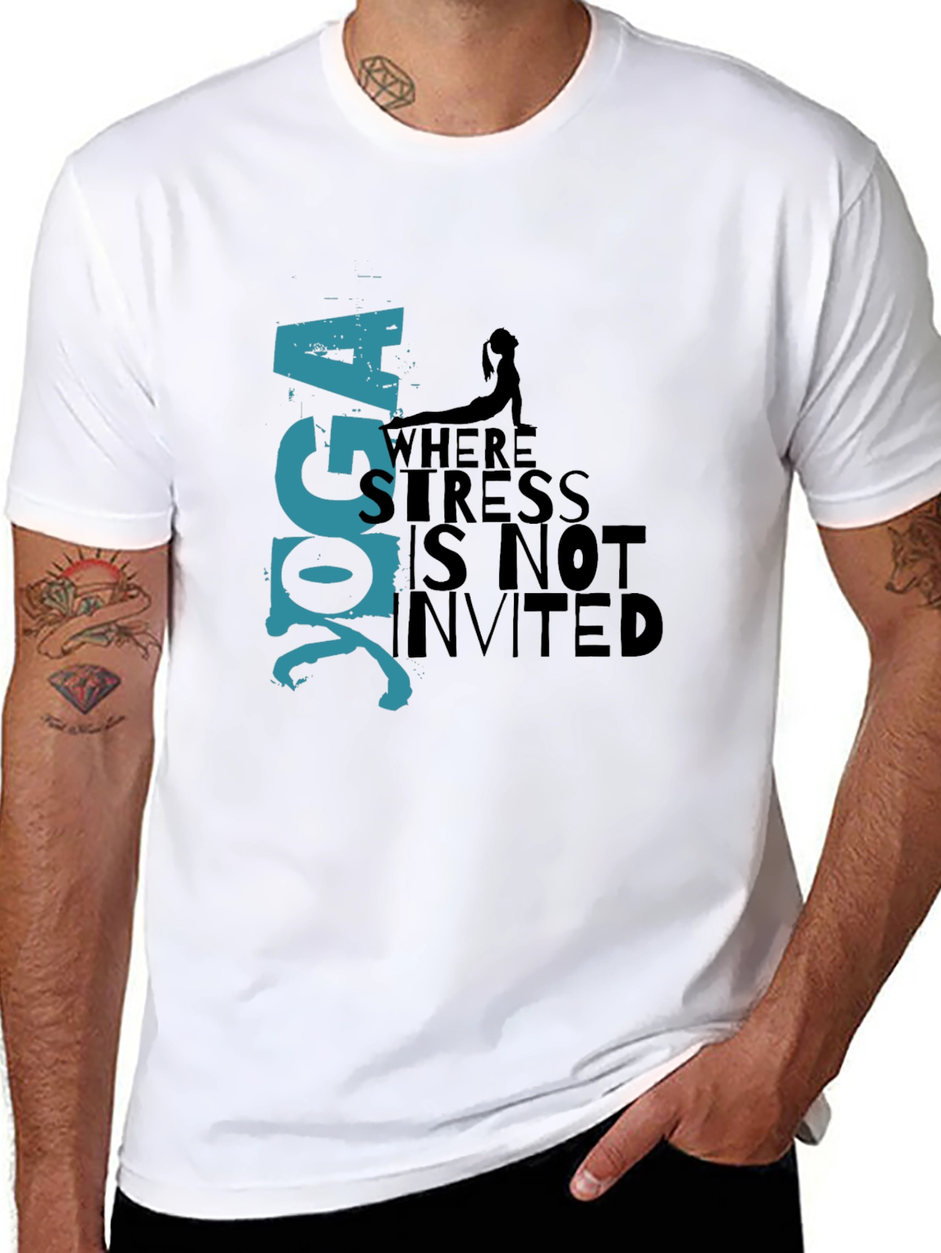Yoga T-Shirt: Stress Not Invited Graphic Tee