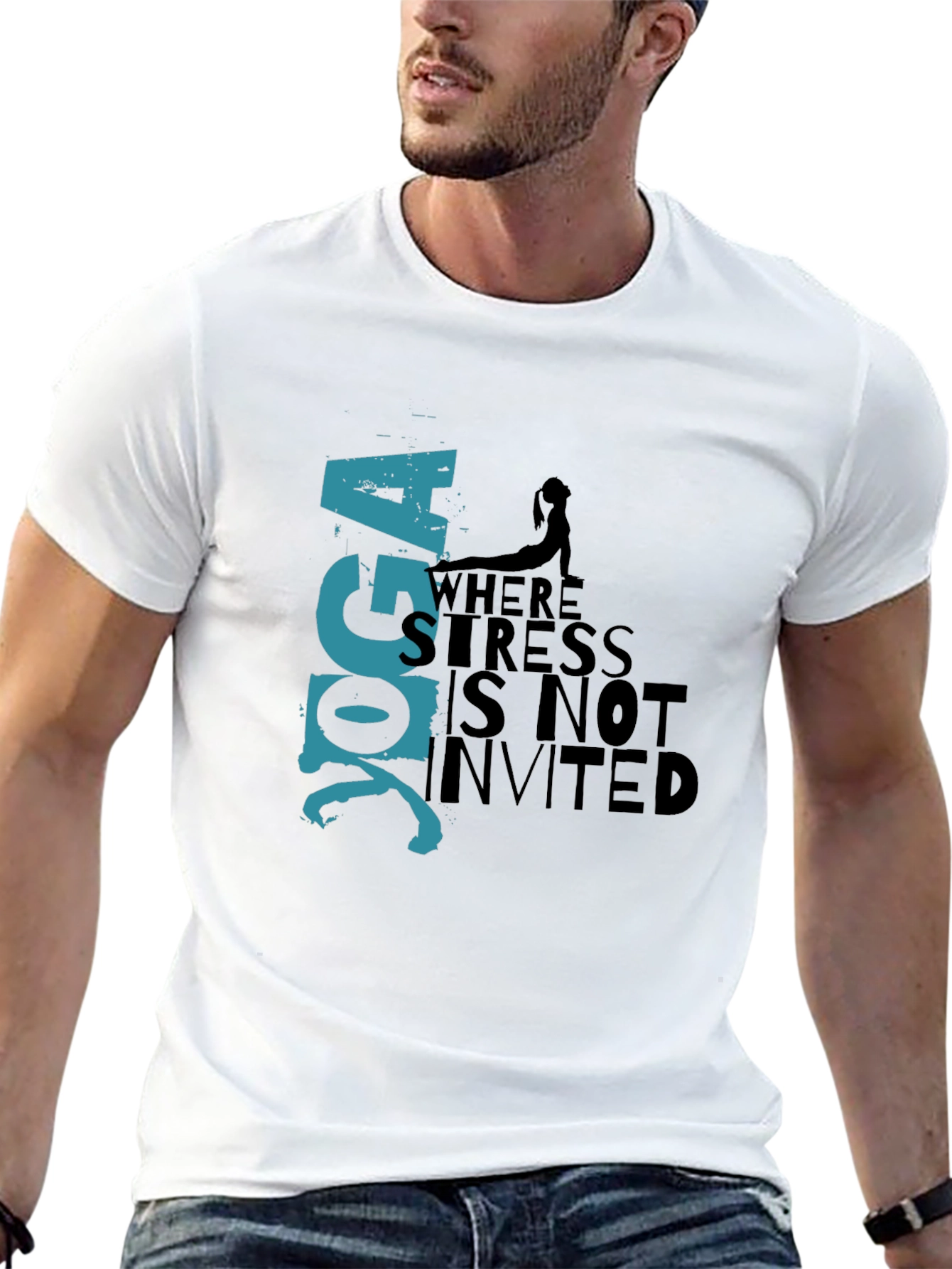 Yoga T-Shirt: Stress Not Invited Graphic Tee