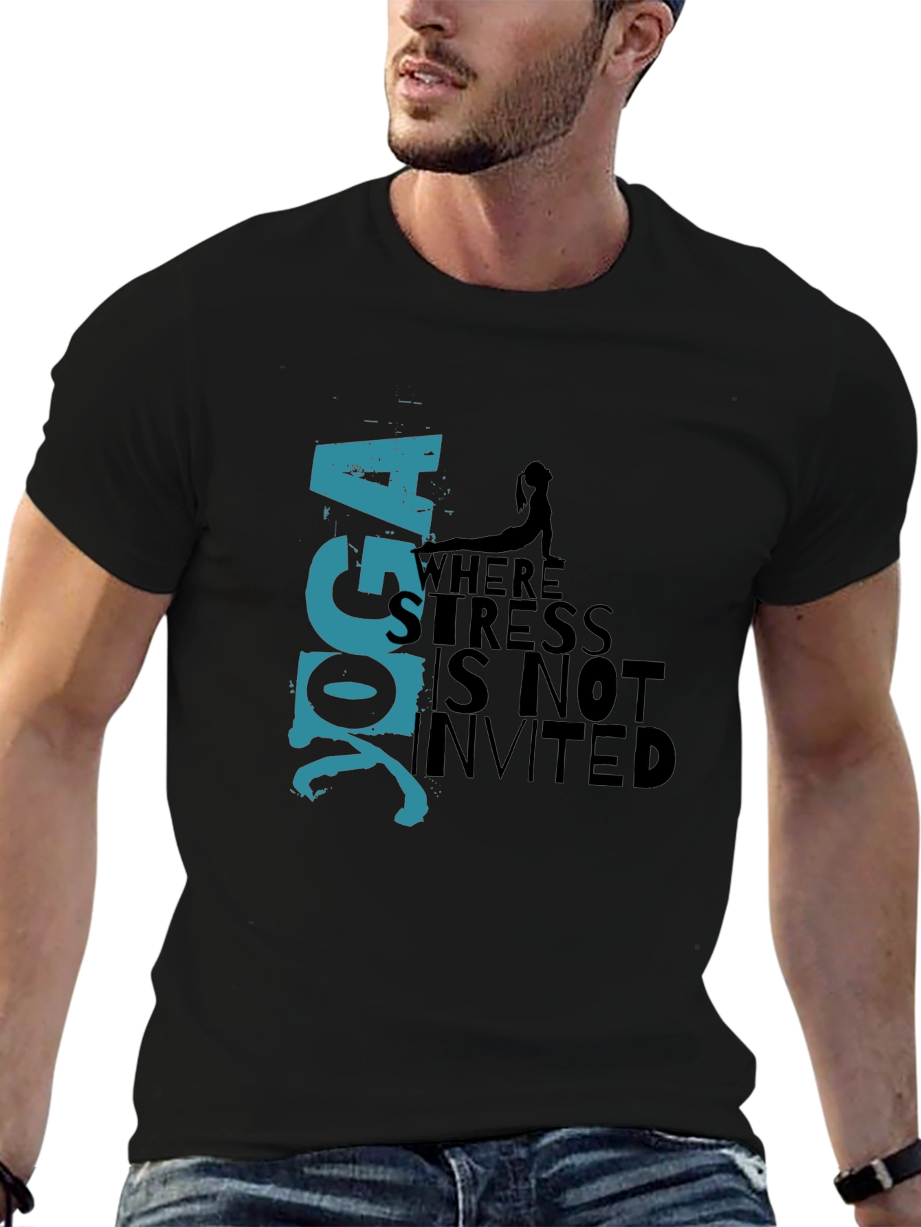 Yoga T-Shirt: Stress Not Invited Graphic Tee