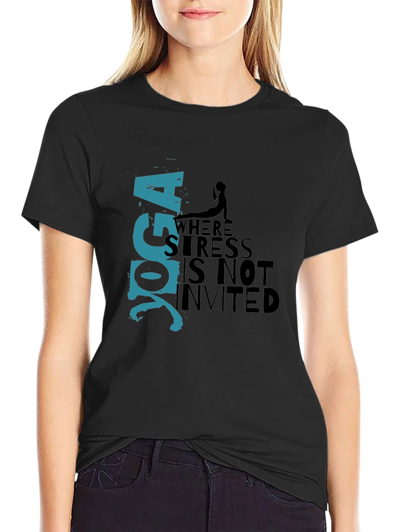 Yoga T-Shirt: Stress Not Invited Graphic Tee