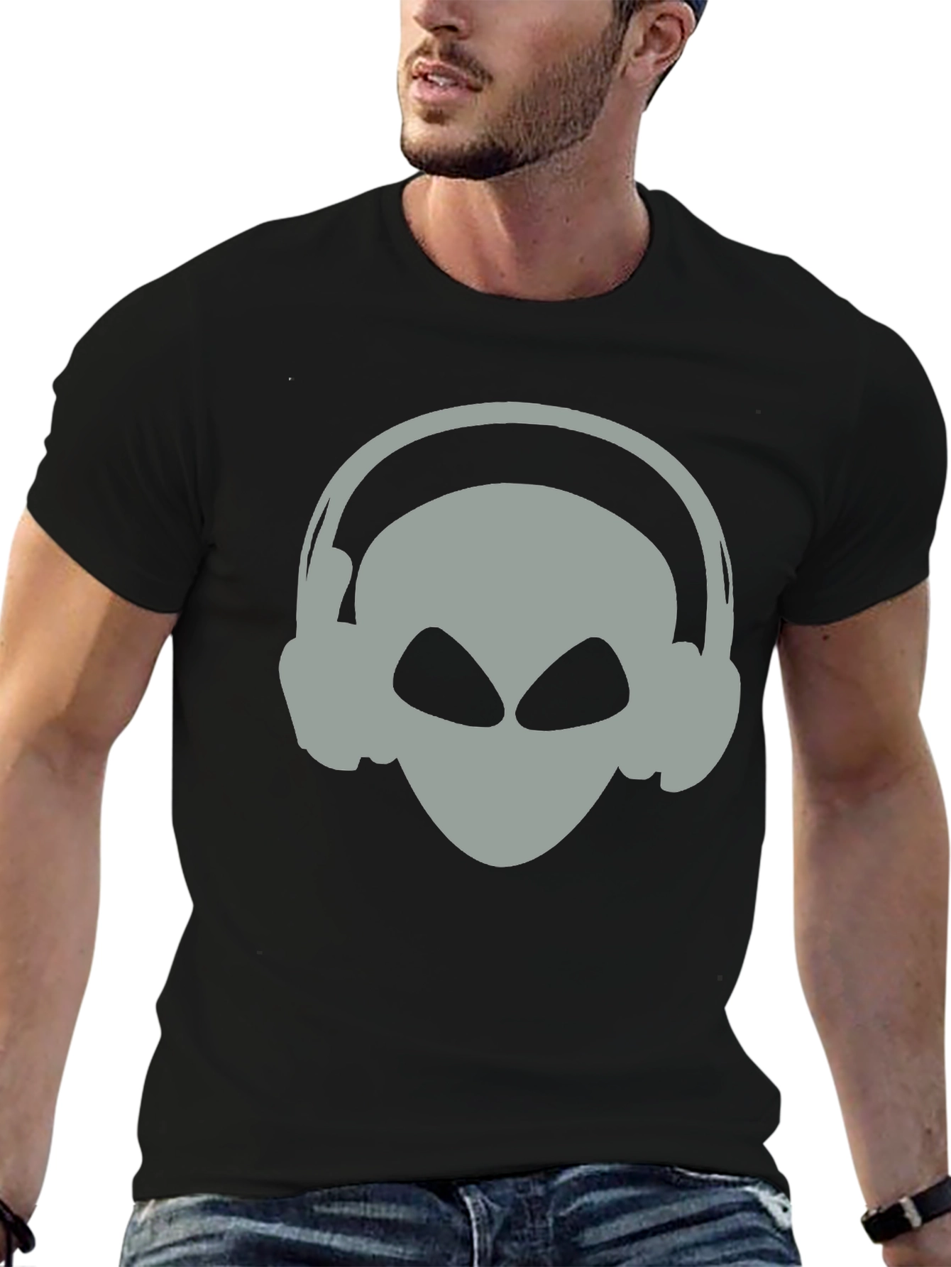 Alien DJ T-Shirt - Black Cotton Blend Tee