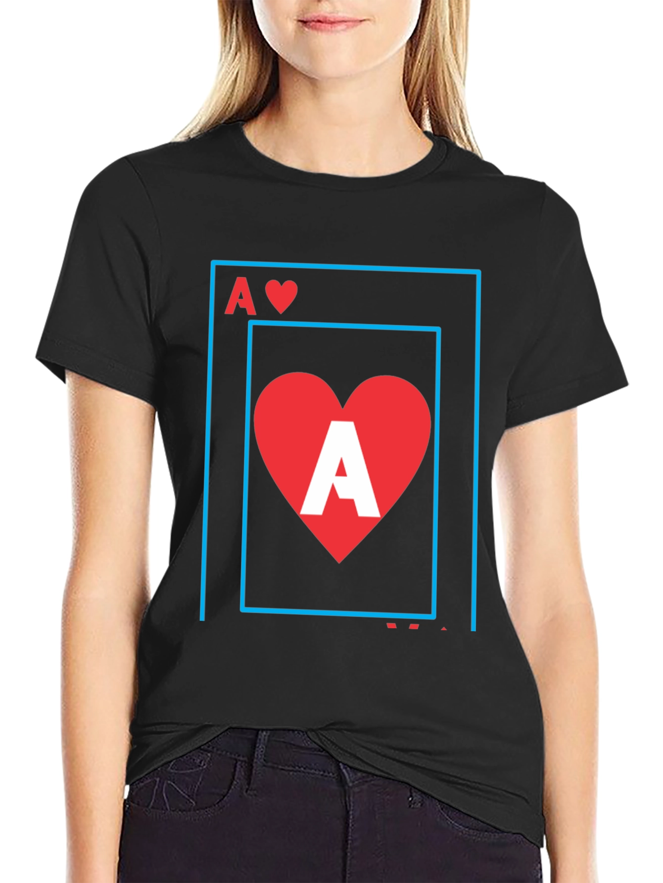 Ace of Hearts Graphic Tee - Stylish Black T-Shirt