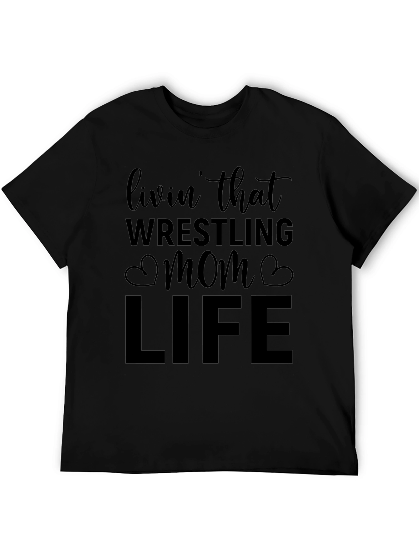 Wrestling Mom Life Black T-Shirt