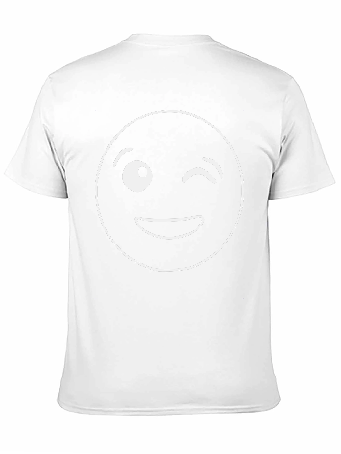Winking Emoji Graphic Tee - Black Cotton Comfort