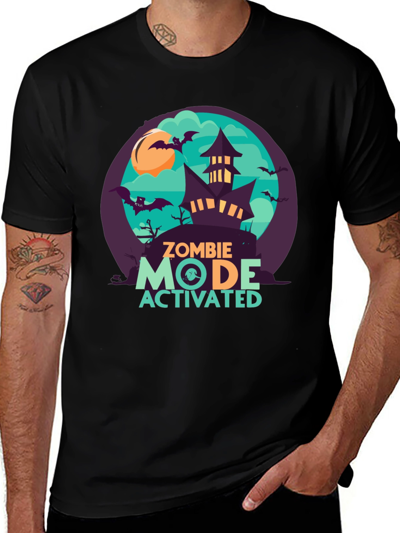 Zombie Mode Activated Graphic Tee - Halloween