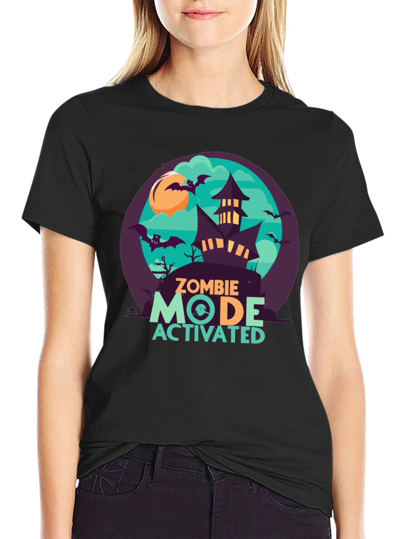 Zombie Mode Activated Graphic Tee - Halloween