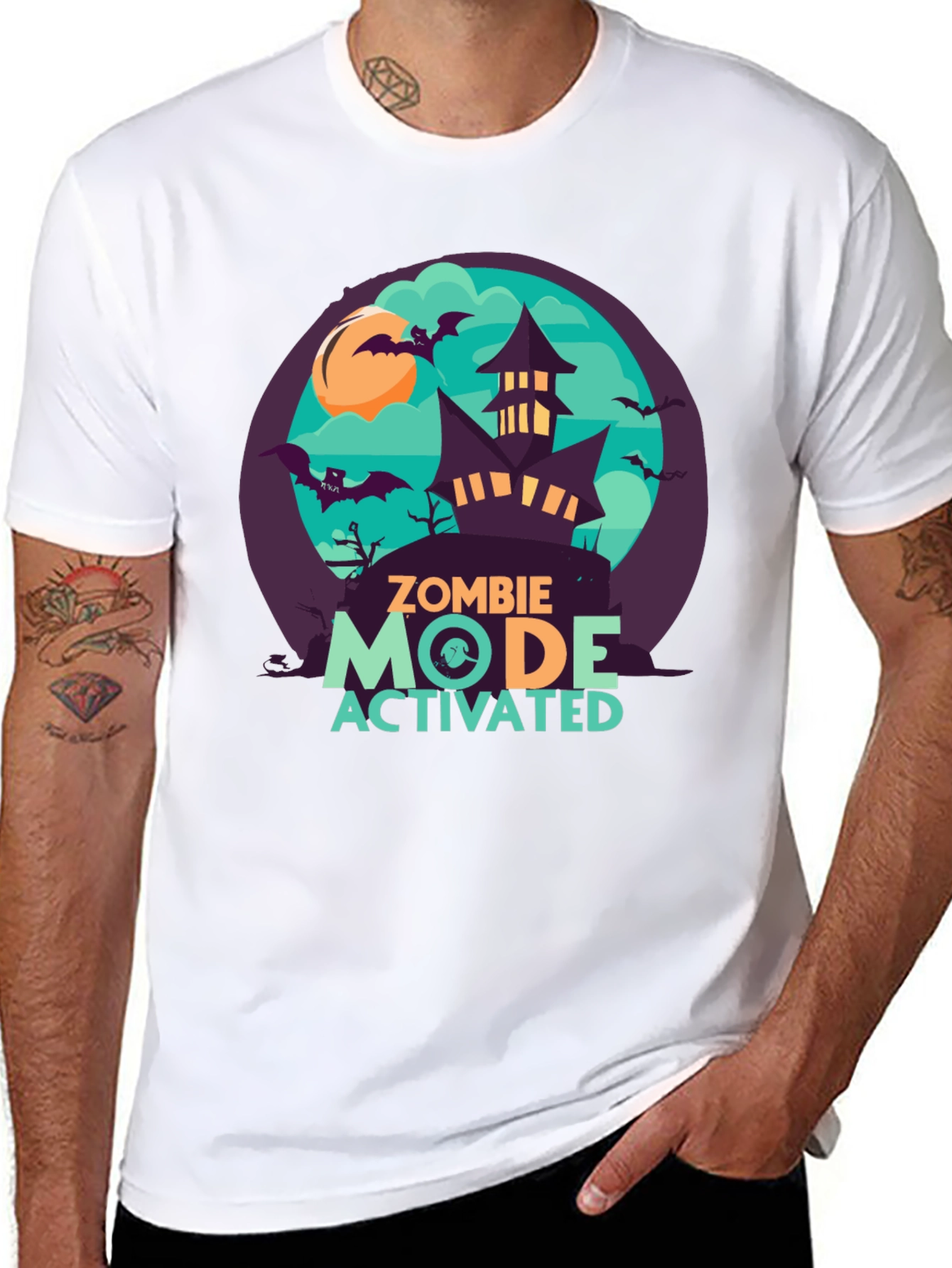 Zombie Mode Activated Graphic Tee - Halloween