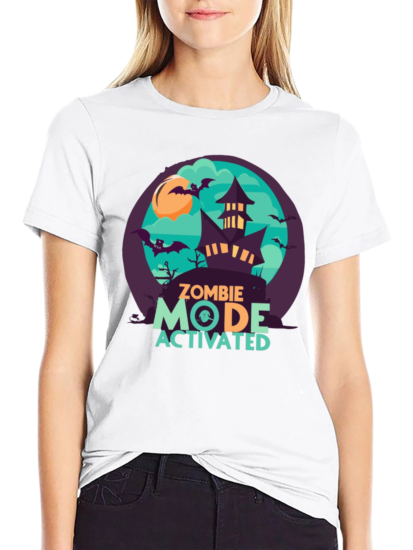 Zombie Mode Activated Graphic Tee - Halloween