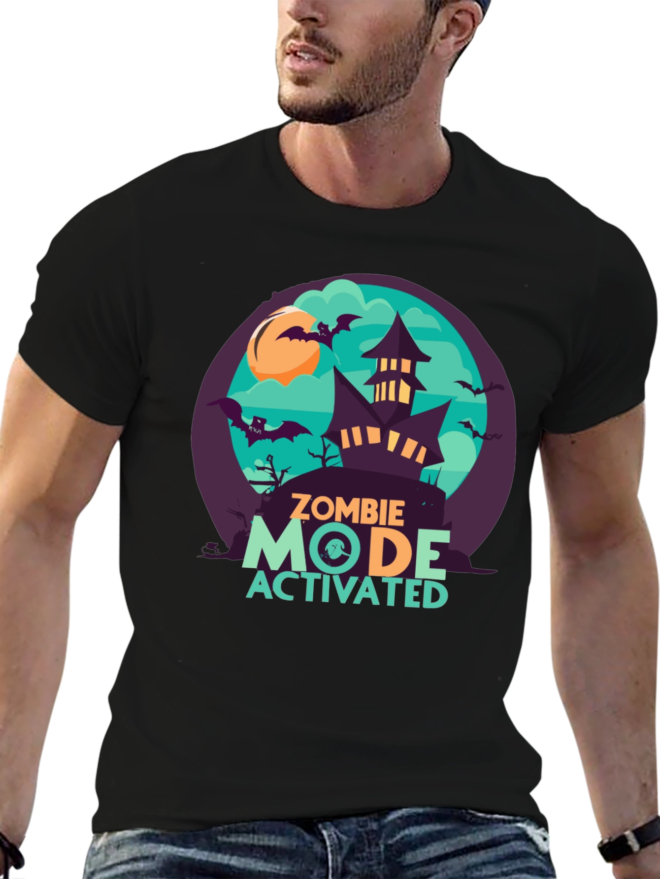 Zombie Mode Activated Graphic Tee - Halloween
