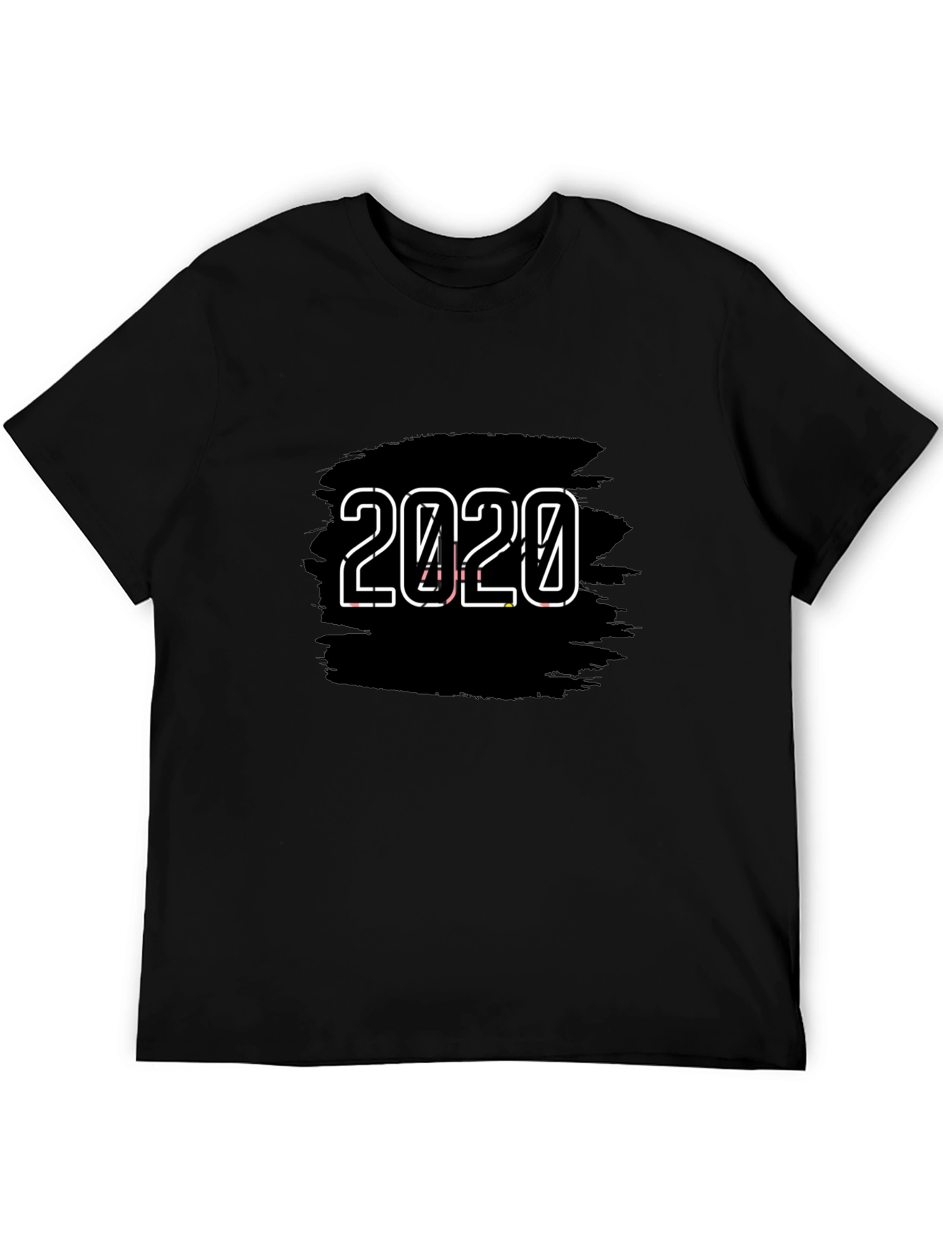 2020 Graphic Print Black T-Shirt