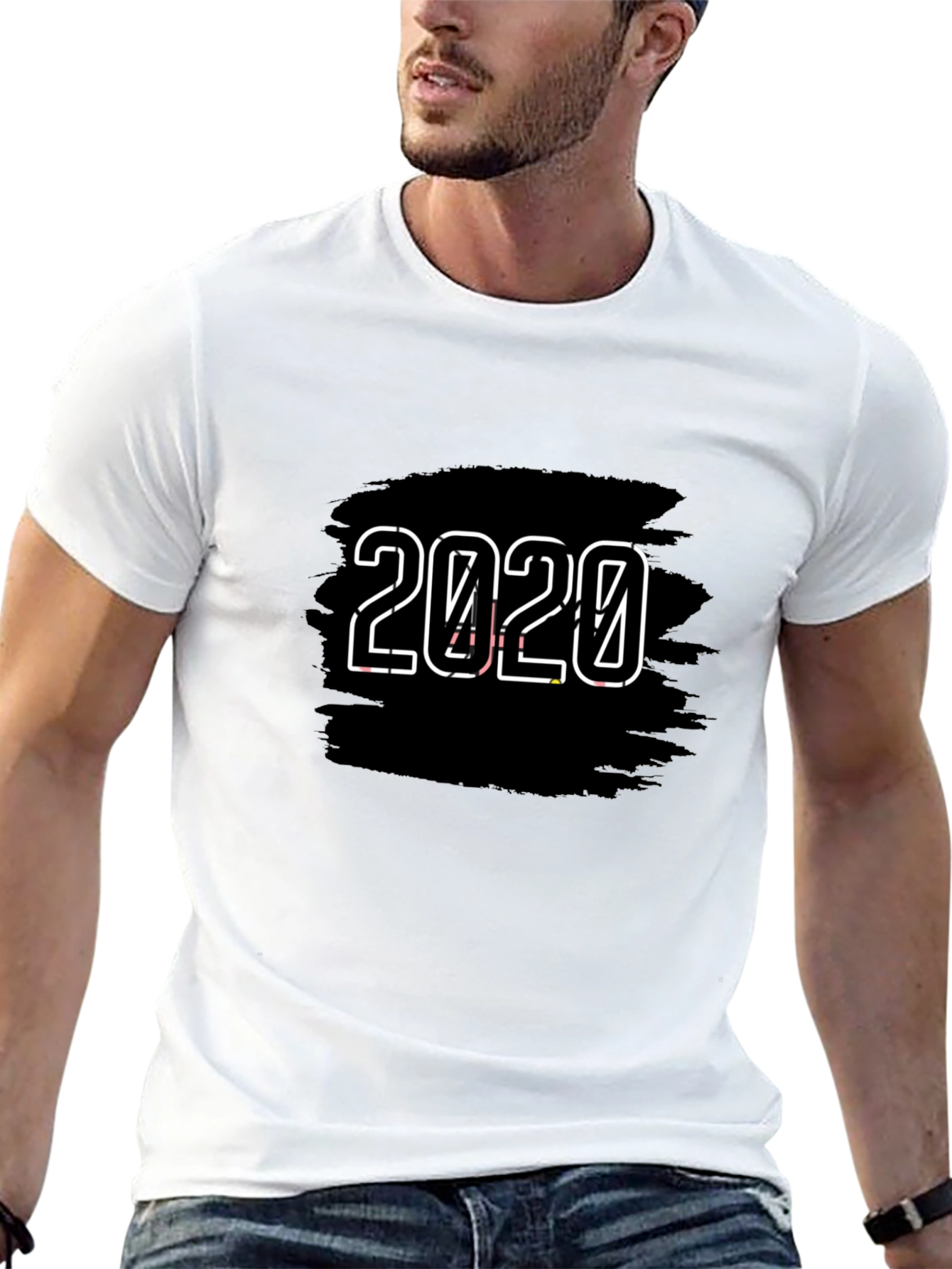 2020 Graphic Print Black T-Shirt