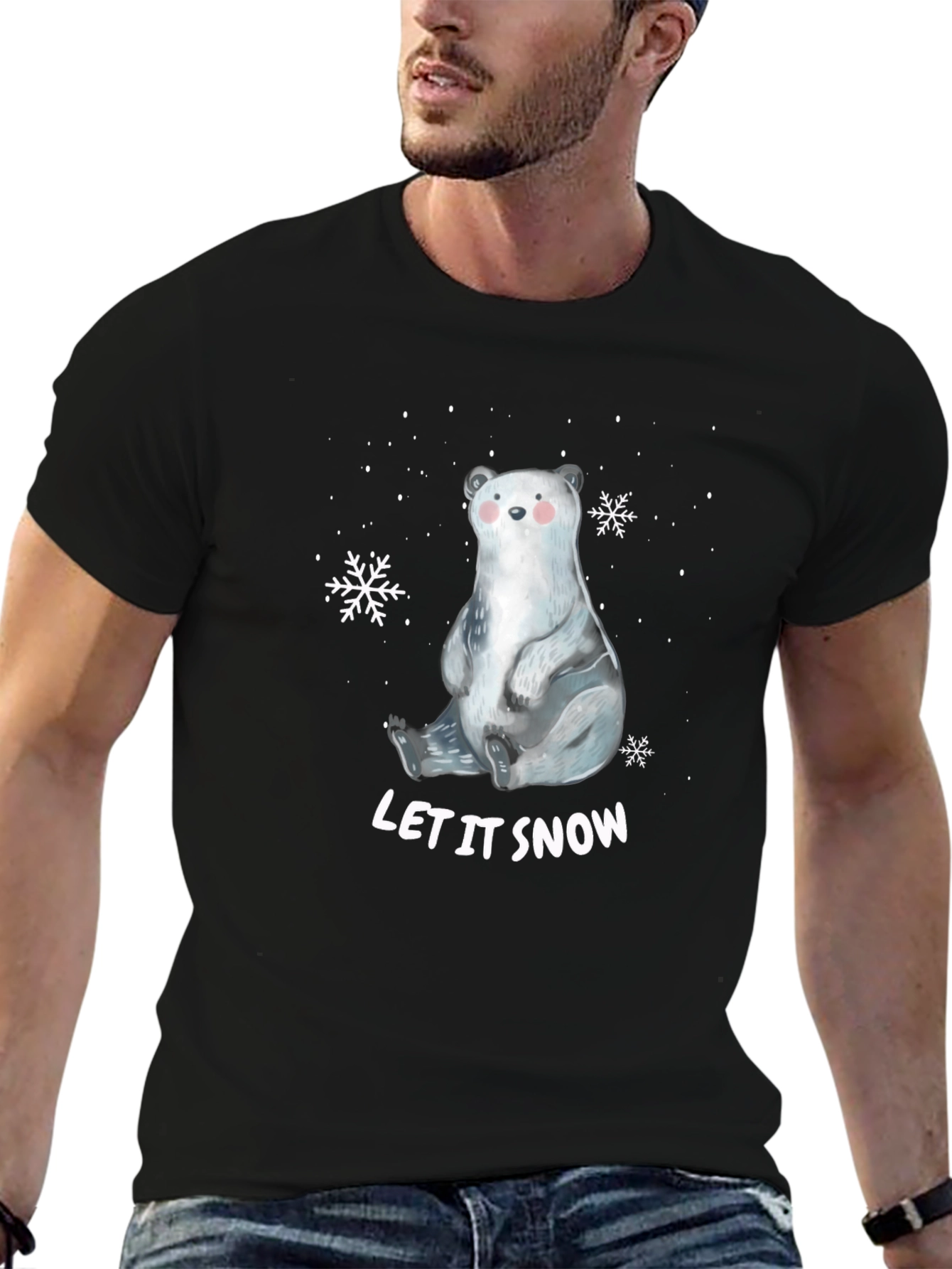 Winter Bear Graphic Tee - Let It Snow