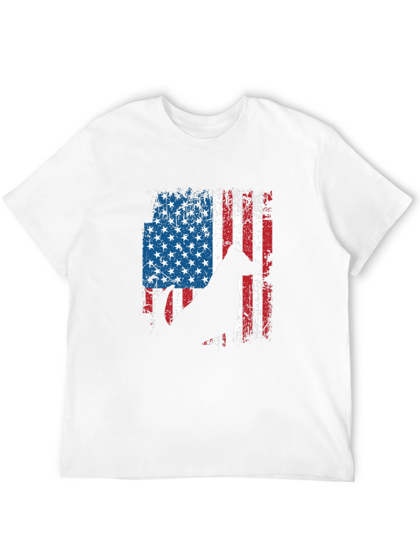 American Flag Dog Silhouette T-Shirt