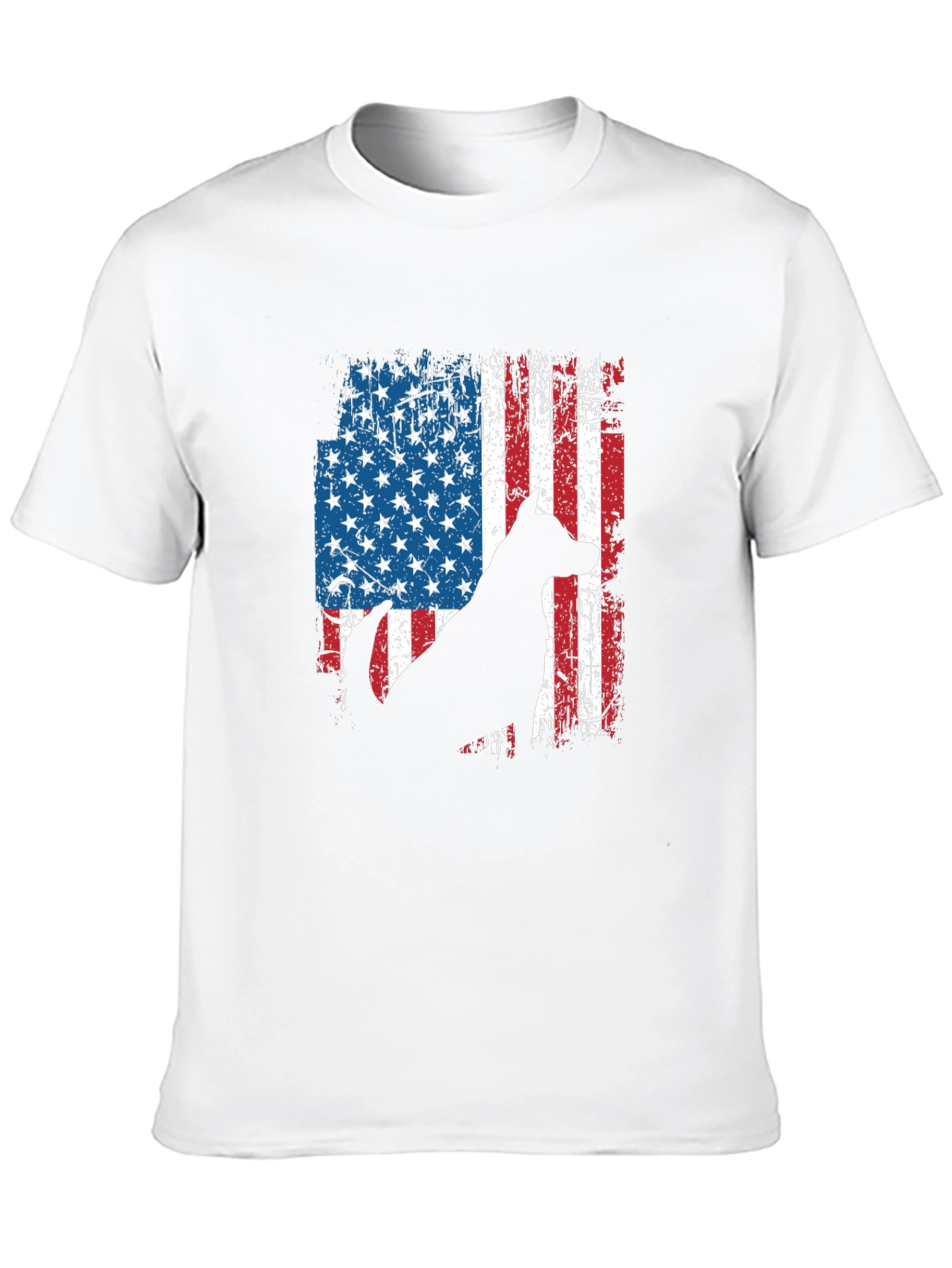 American Flag Dog Silhouette T-Shirt