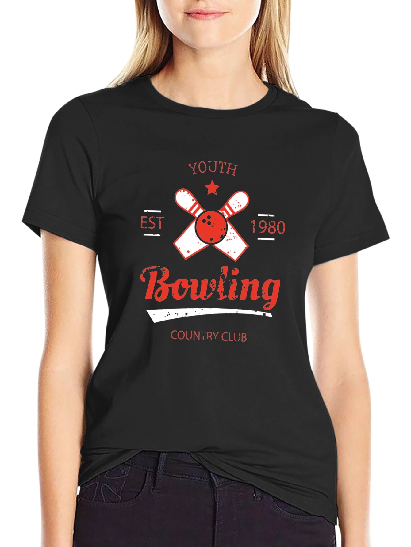 Youth Bowling Country Club Black T-Shirt